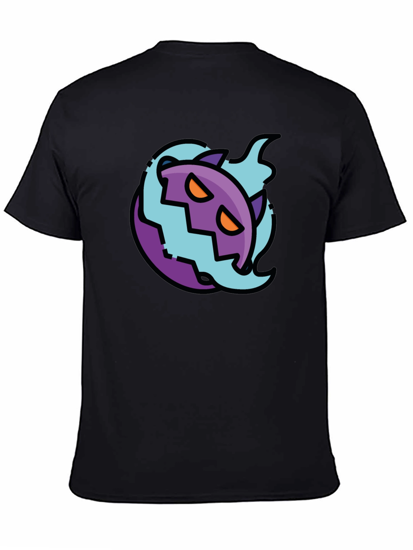 Spooky Cartoon Ghost Tee - Black