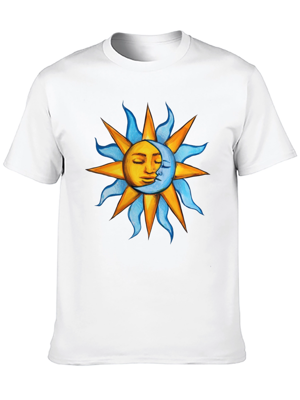 Celestial Sun and Moon Graphic T-Shirt