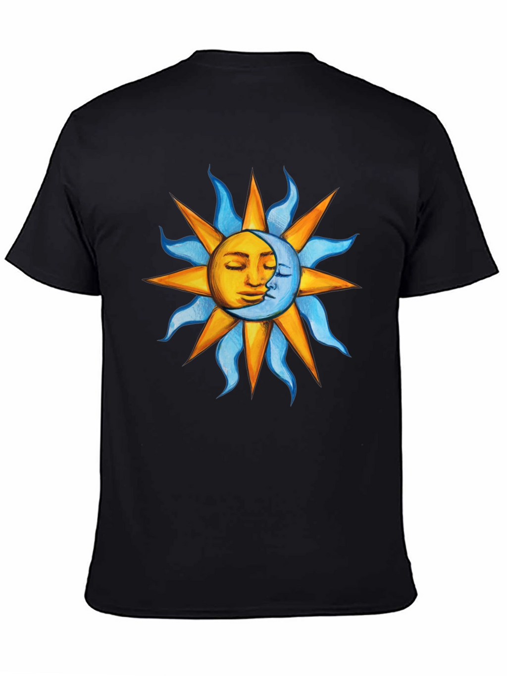 Celestial Sun and Moon Graphic T-Shirt