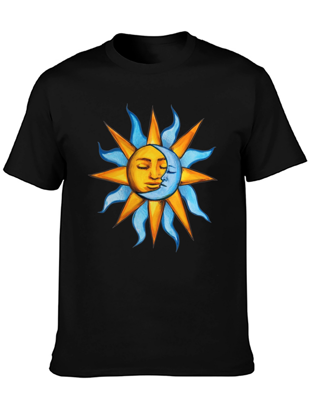 Celestial Sun and Moon Graphic T-Shirt