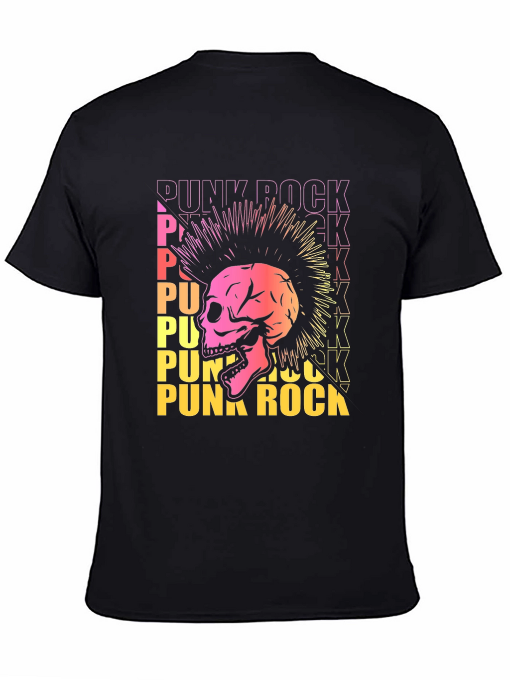 Punk Rock Skull Graphic Tee - Edgy Design