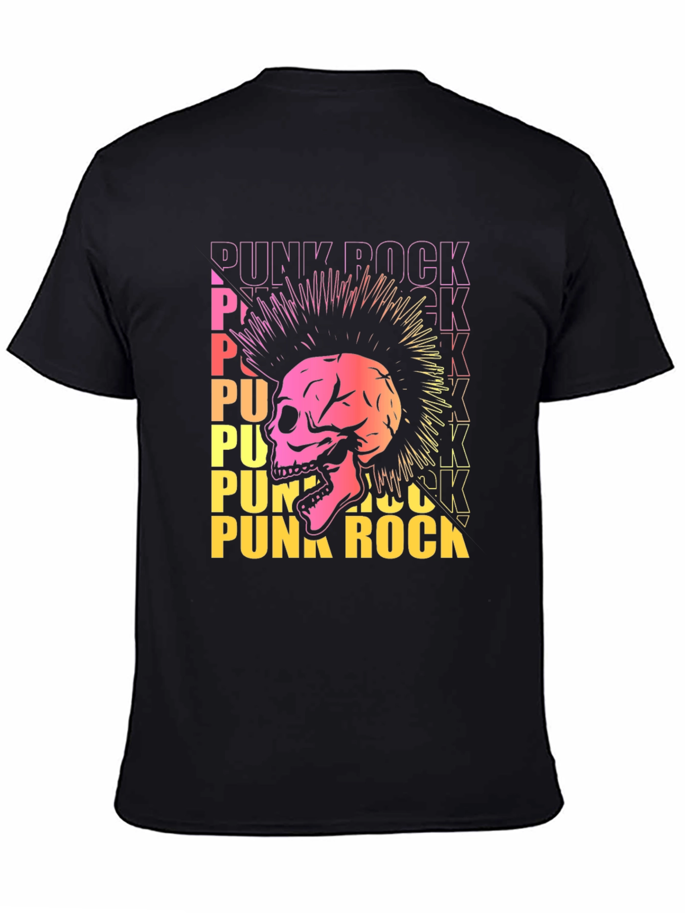 Punk Rock Skull Graphic Tee - Edgy Design