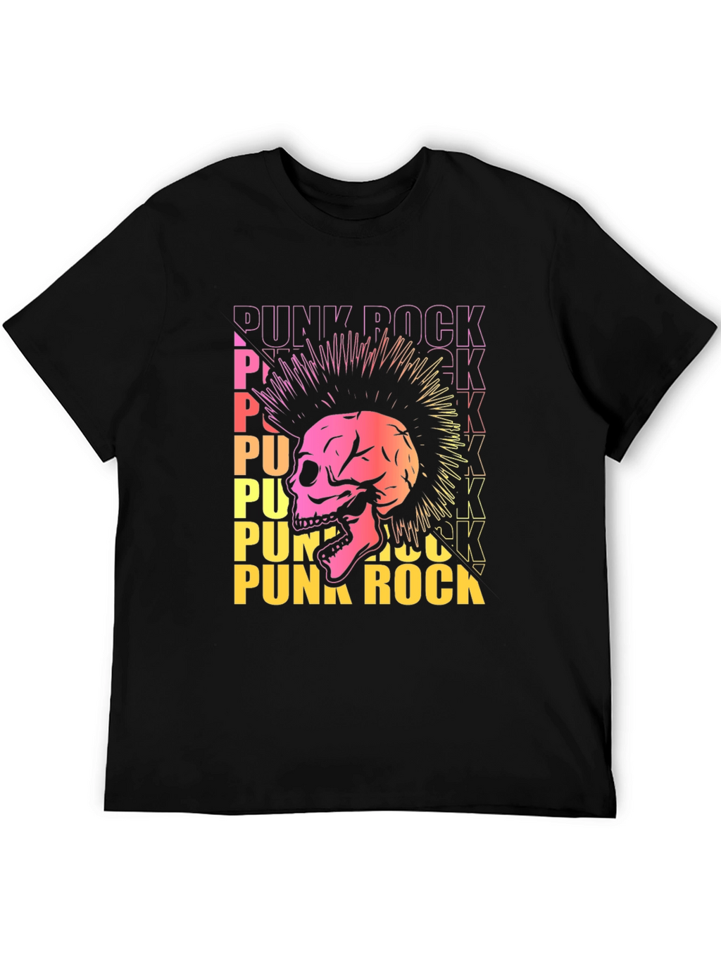 Punk Rock Skull Graphic Tee - Edgy Design
