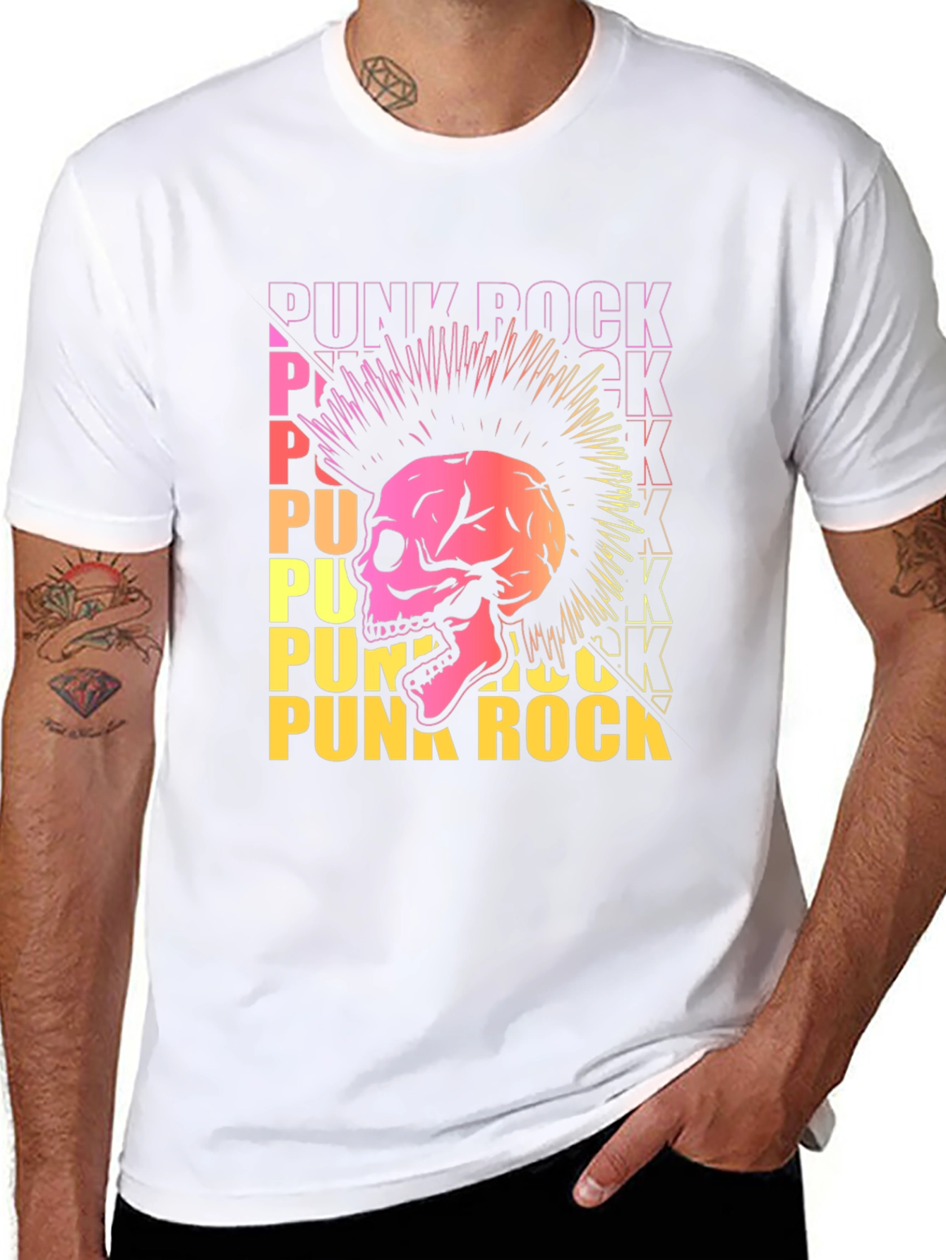 Punk Rock Skull Graphic Tee - Edgy Design
