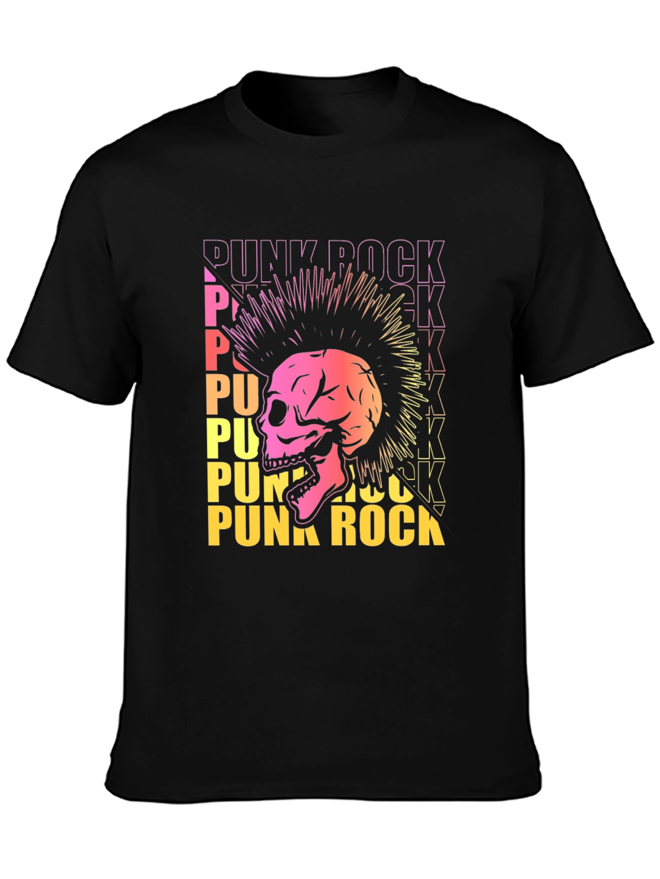 Punk Rock Skull Graphic Tee - Edgy Design