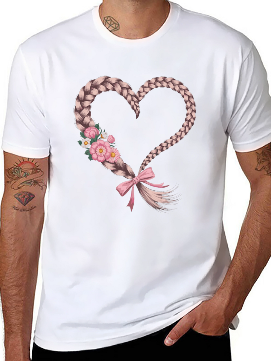 Braided Heart Tee - Stylish Graphic T-Shirt