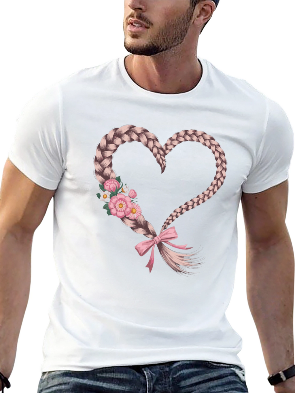 Braided Heart Tee - Stylish Graphic T-Shirt