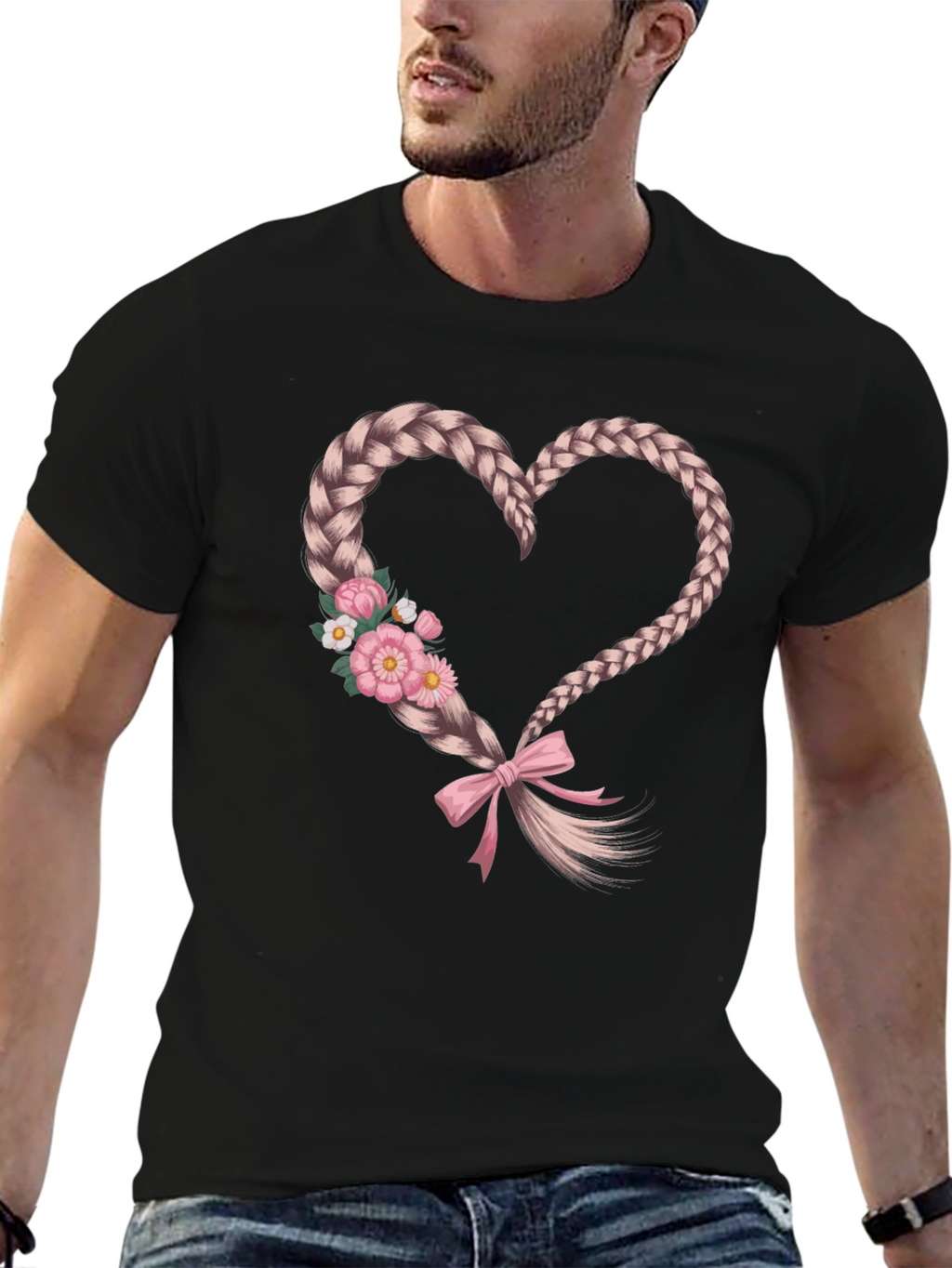 Braided Heart Tee - Stylish Graphic T-Shirt