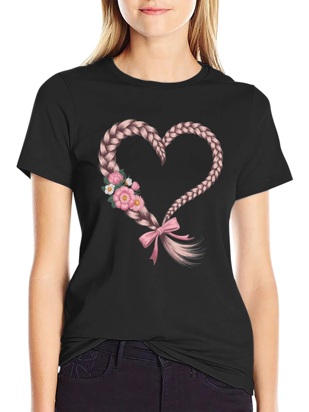 Braided Heart Tee - Stylish Graphic T-Shirt