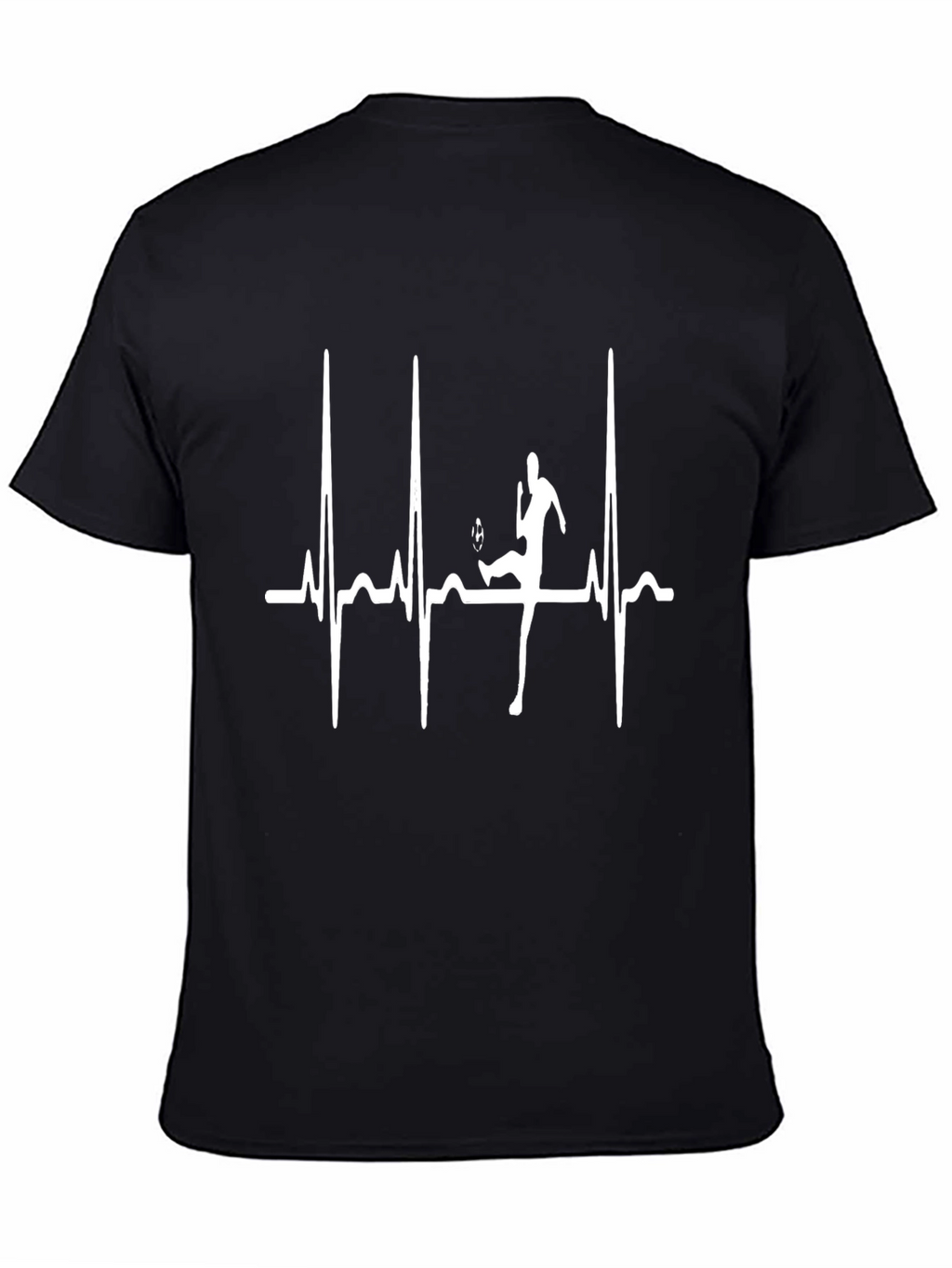 Soccer Heartbeat T-Shirt - Black Athlete Graphic Tee