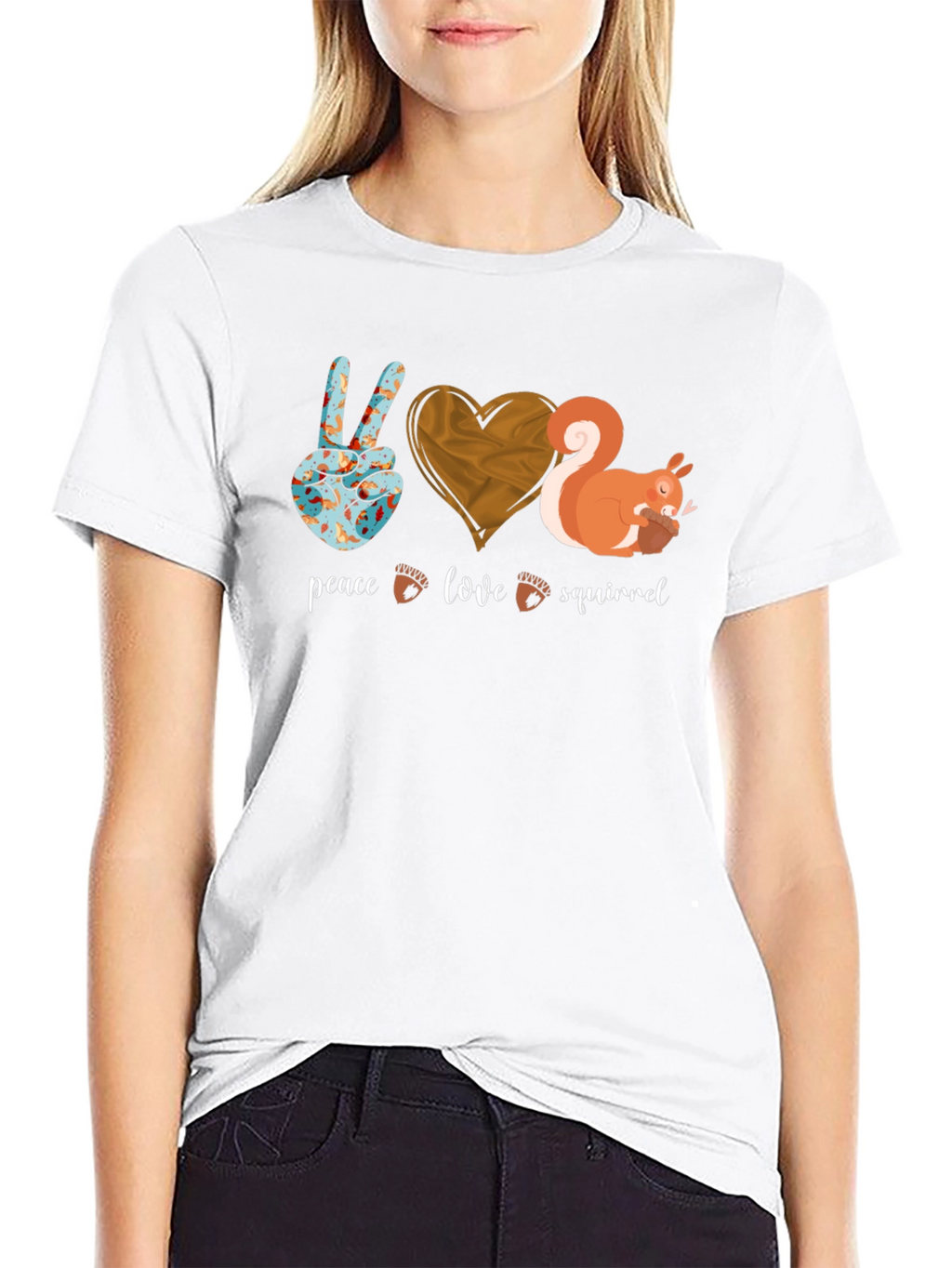 Peace Love Squirrel Graphic Tee