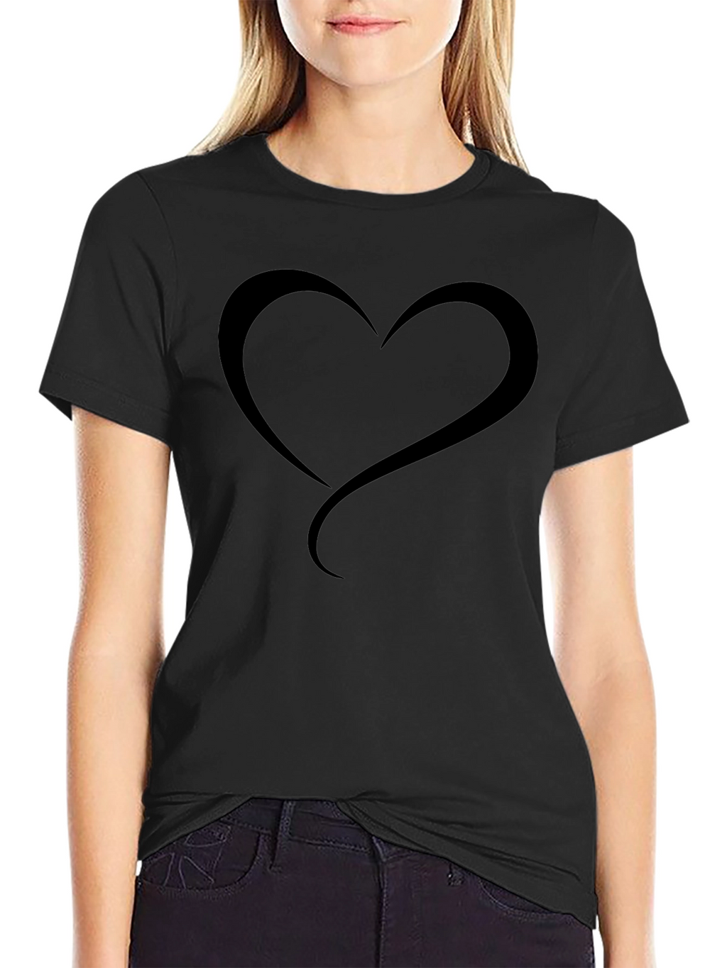 Mens Black Heart Graphic T-Shirt