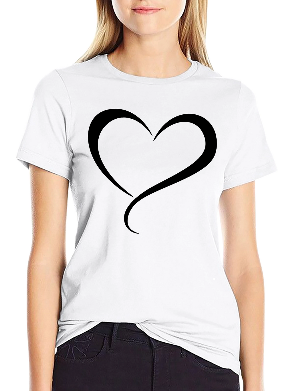 Mens Black Heart Graphic T-Shirt