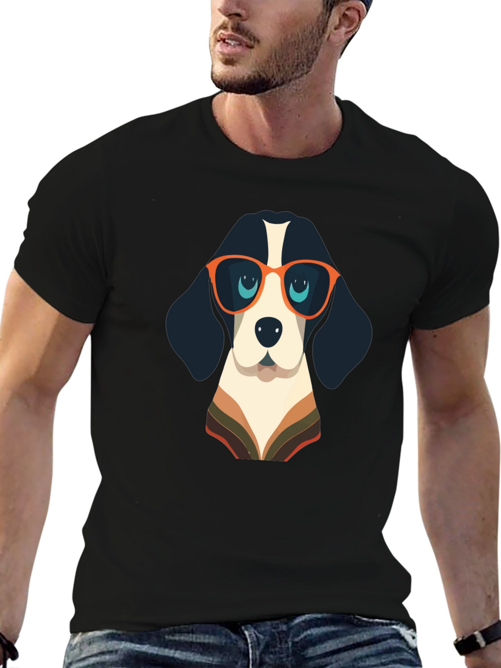 Cool Dog Graphic Tee - Black Casual Shirt