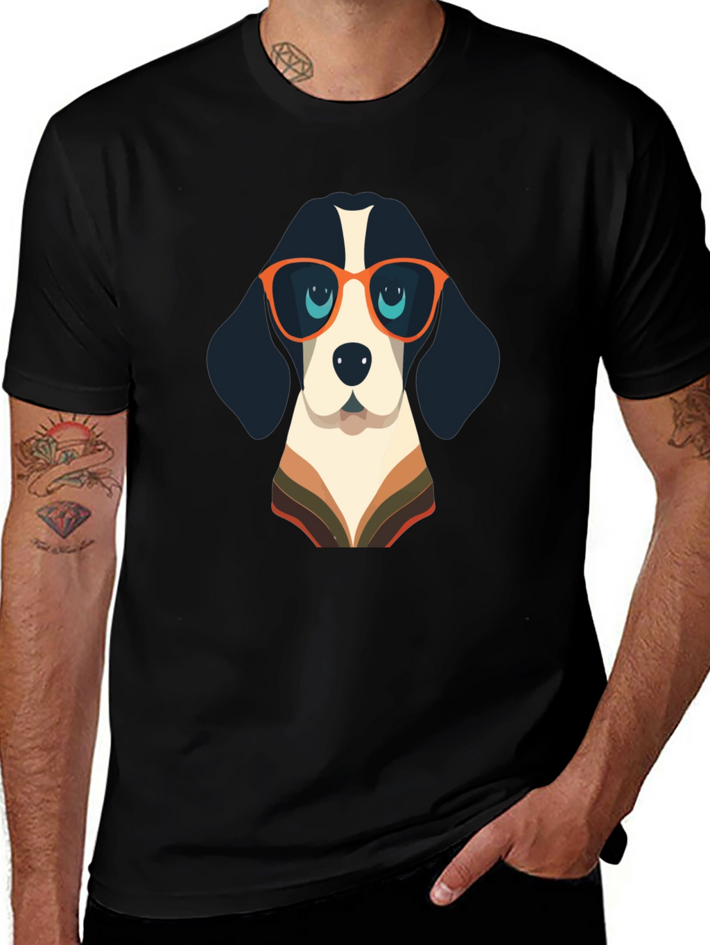Cool Dog Graphic Tee - Black Casual Shirt