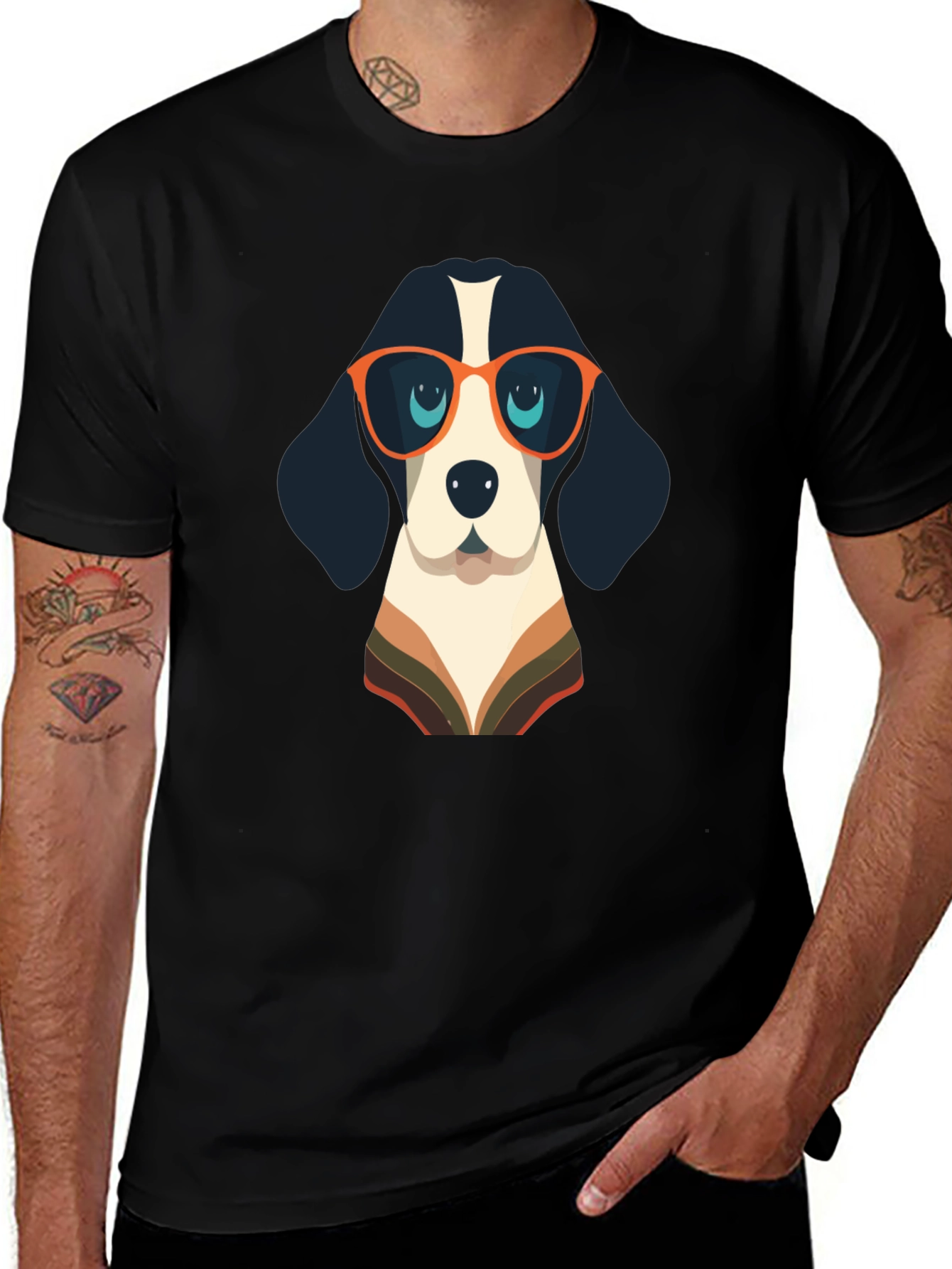 Cool Dog Graphic Tee - Black Casual Shirt