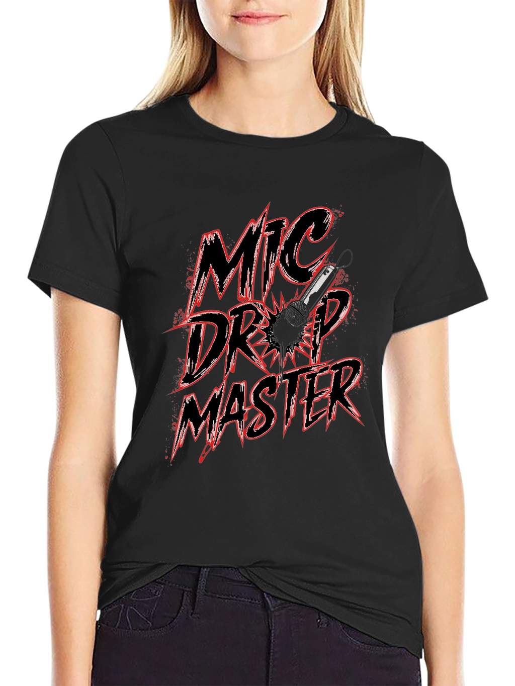 Mic Drop Master Graphic Tee - Black Cotton
