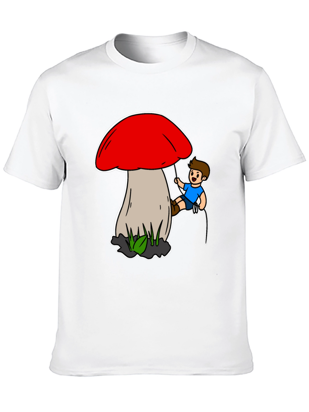 Mushroom Climber T-Shirt - Unique Cartoon Design