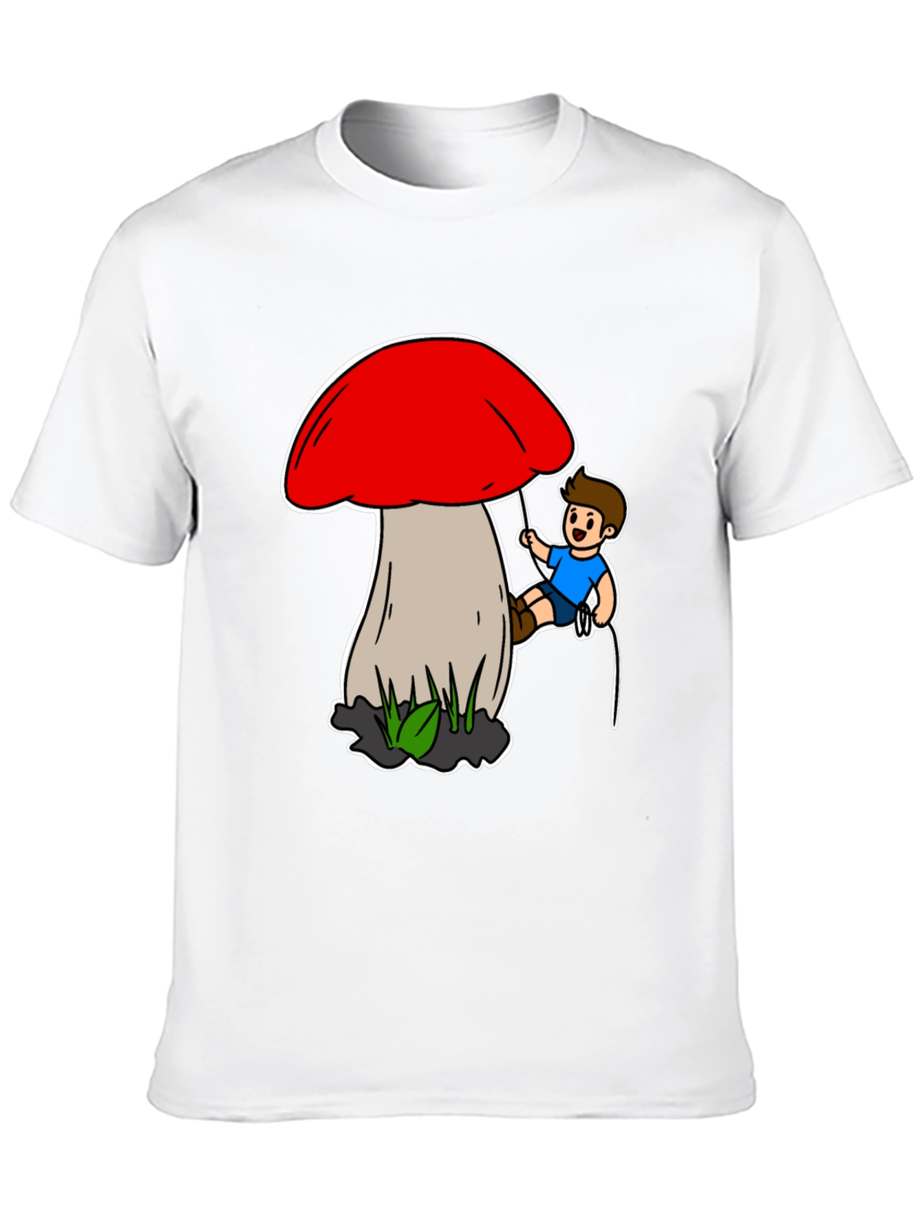 Mushroom Climber T-Shirt - Unique Cartoon Design