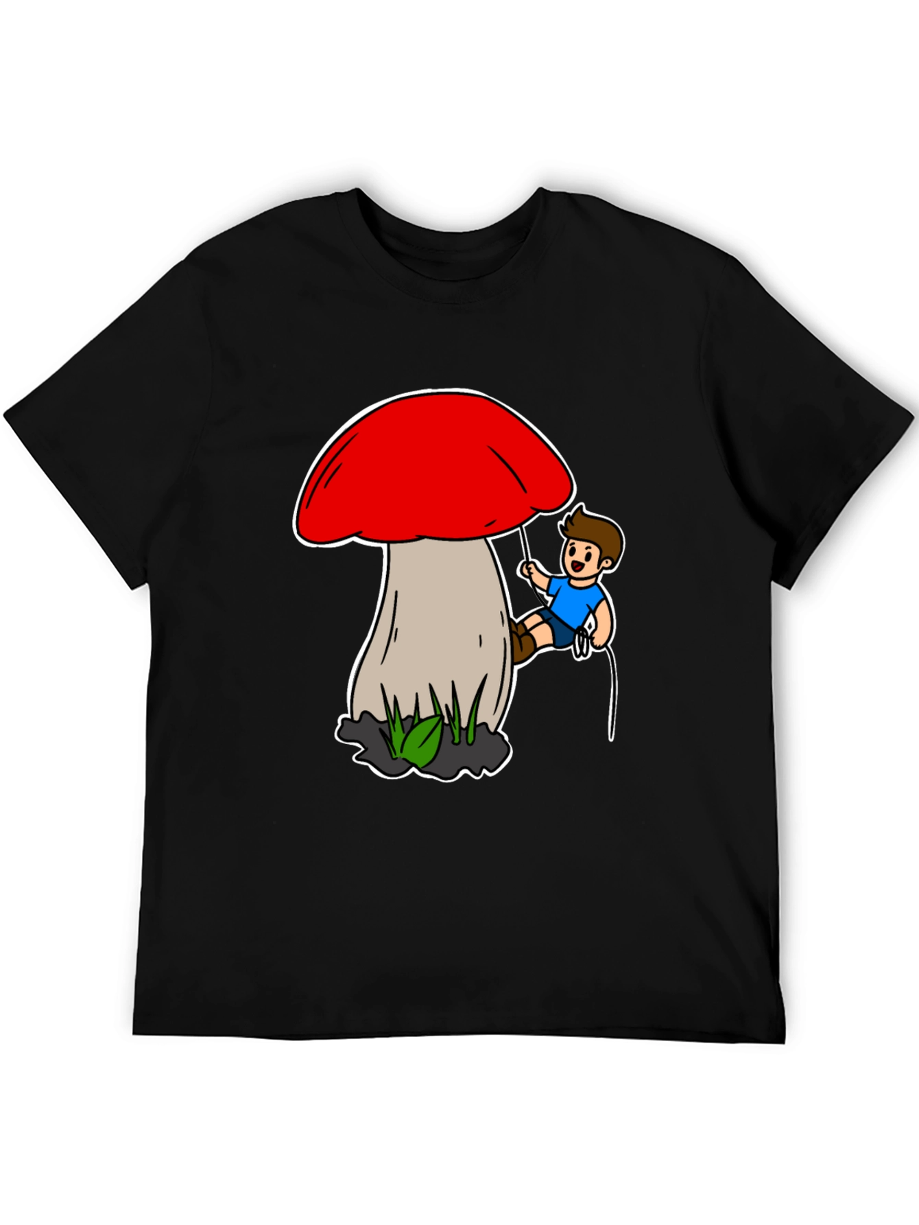 Mushroom Climber T-Shirt - Unique Cartoon Design