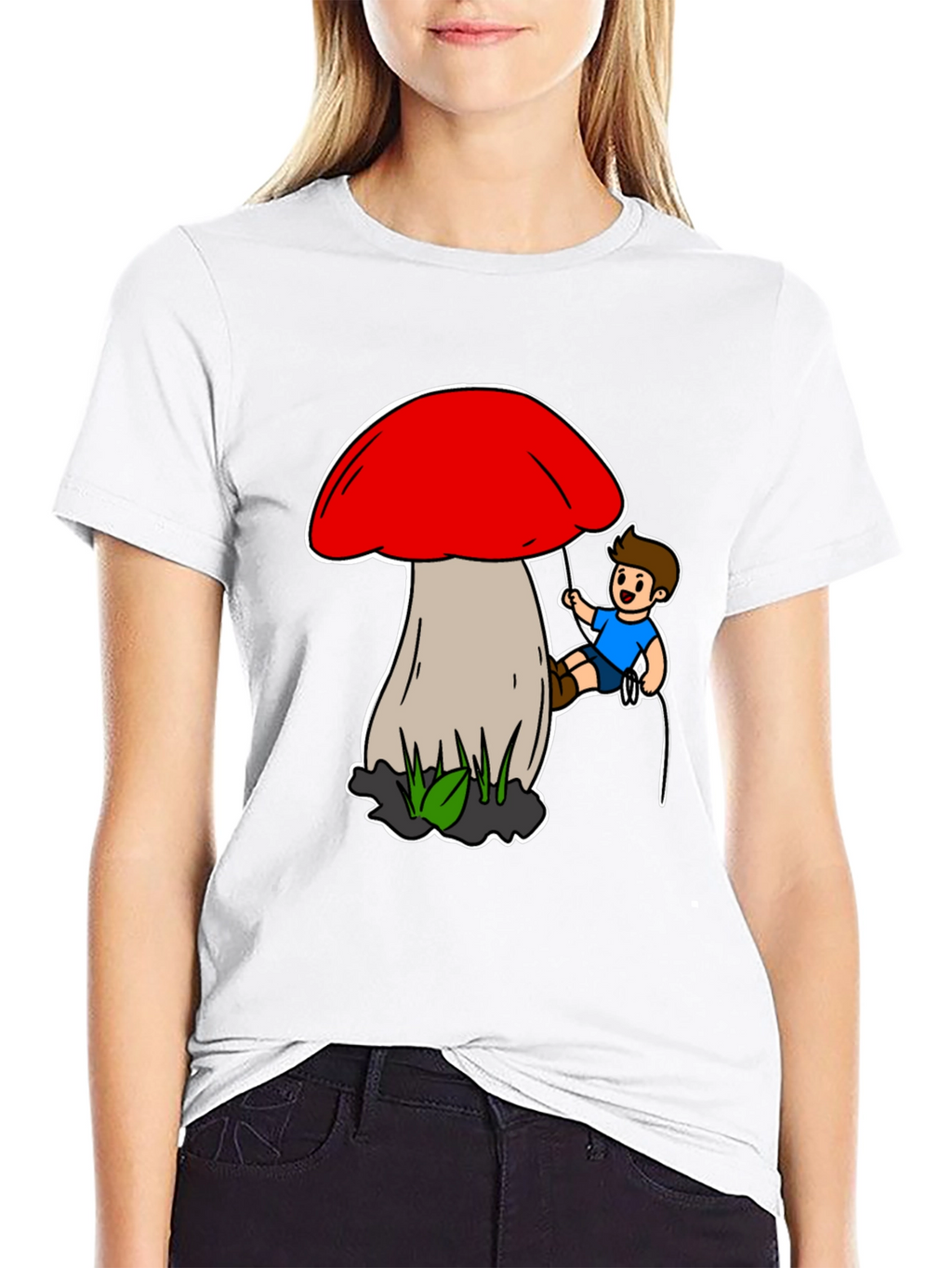Mushroom Climber T-Shirt - Unique Cartoon Design