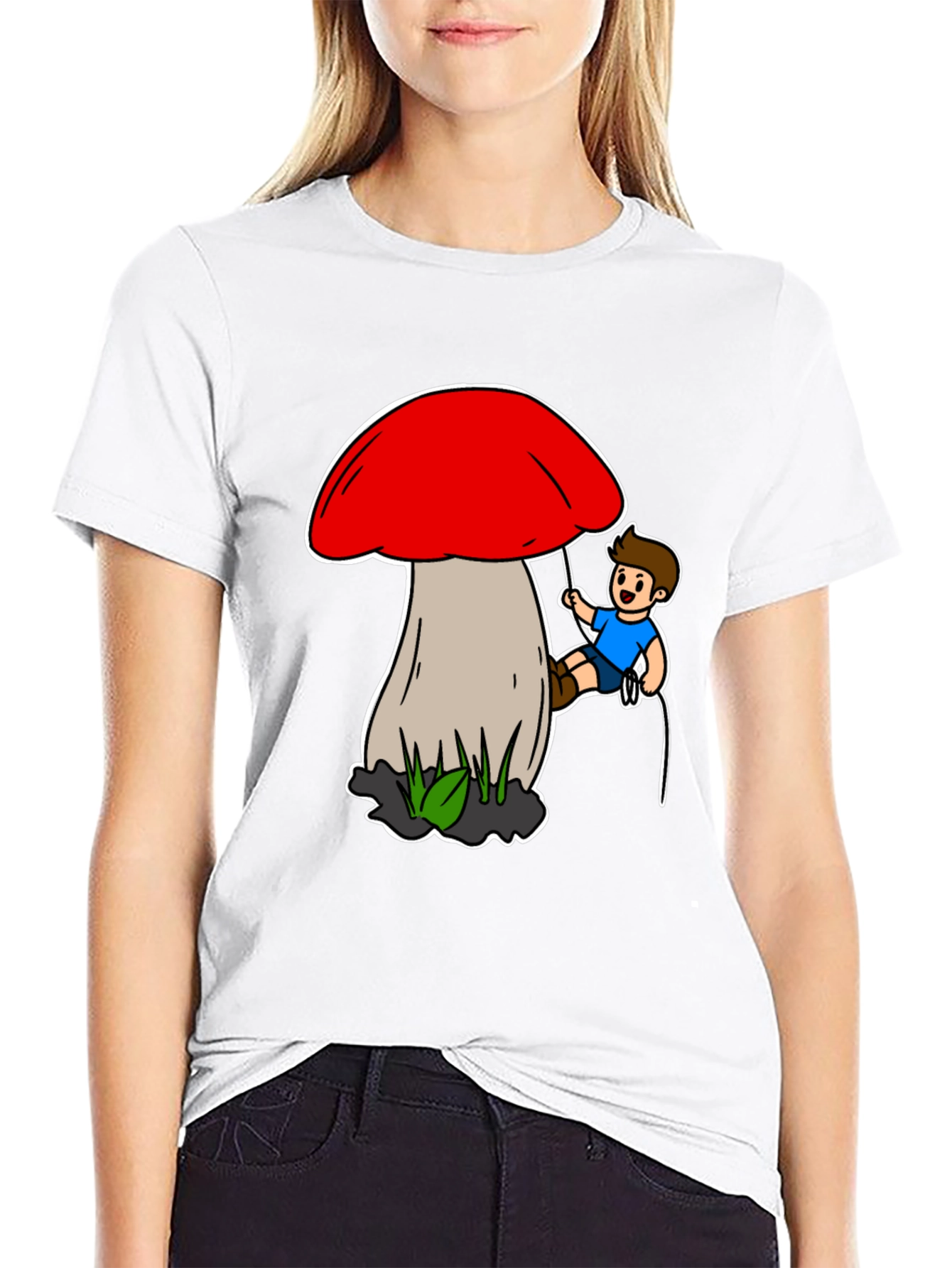 Mushroom Climber T-Shirt - Unique Cartoon Design