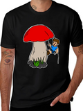 Mushroom Climber T-Shirt - Unique Cartoon Design