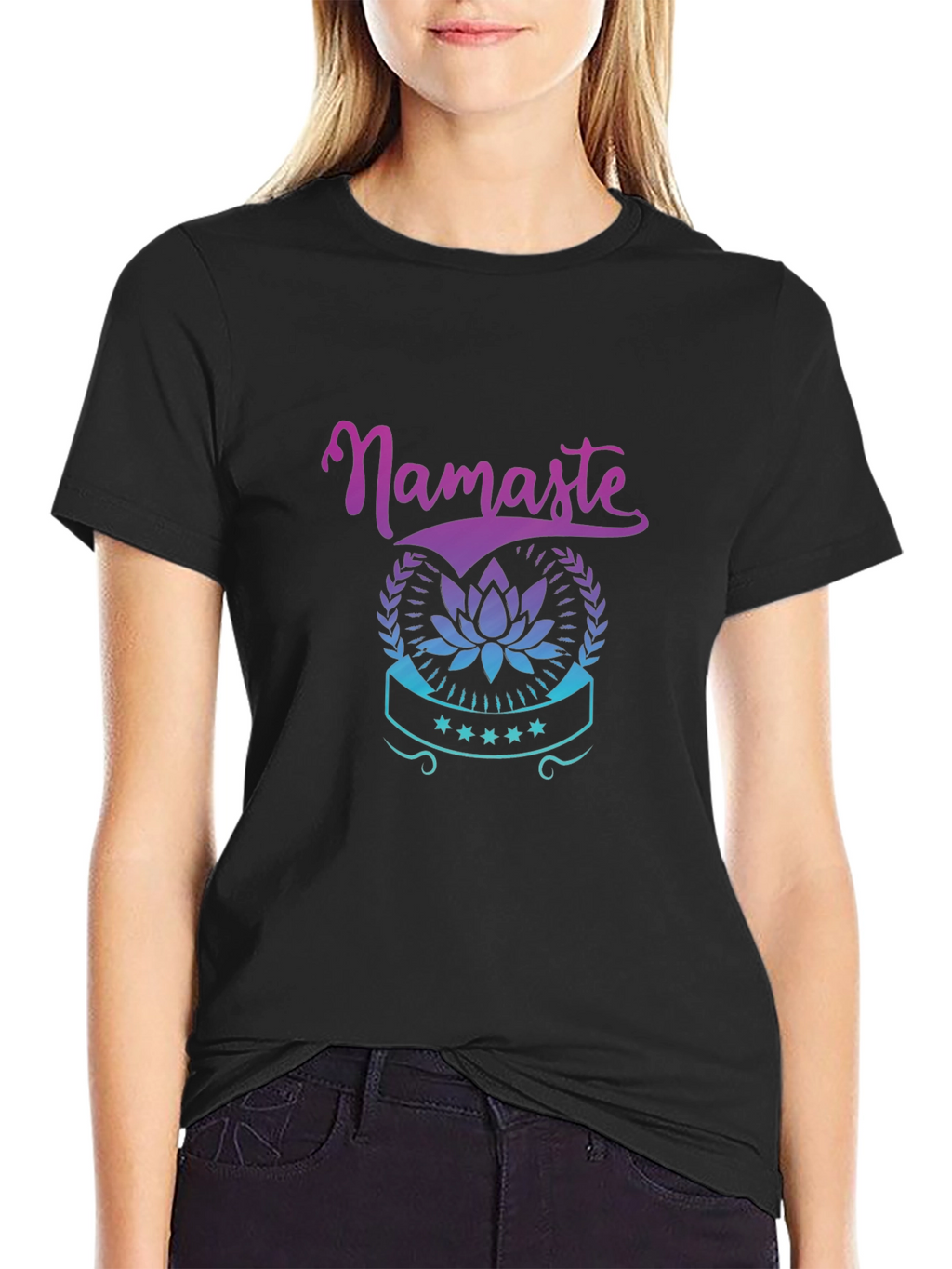 Namaste Lotus Graphic Tee - Black T-Shirt