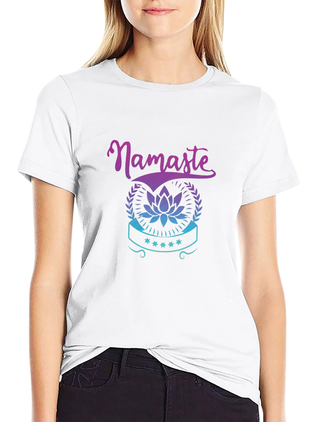 Namaste Lotus Graphic Tee - Black T-Shirt