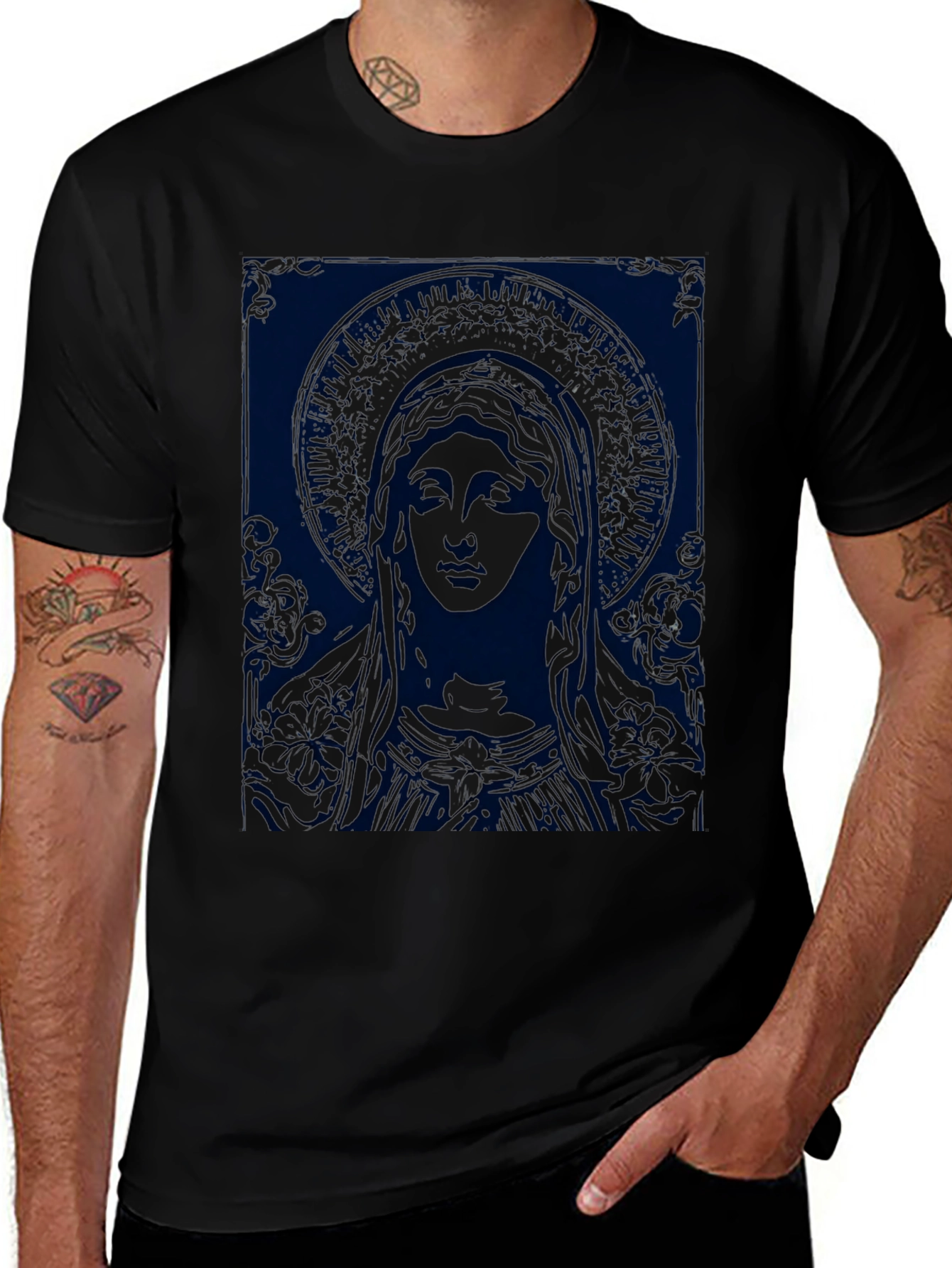 Religious Graphic Tee - Virgin Mary T-Shirt