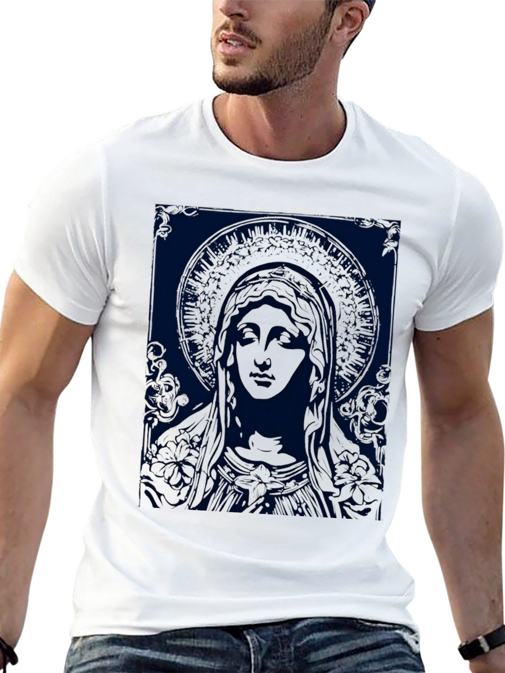 Religious Graphic Tee - Virgin Mary T-Shirt