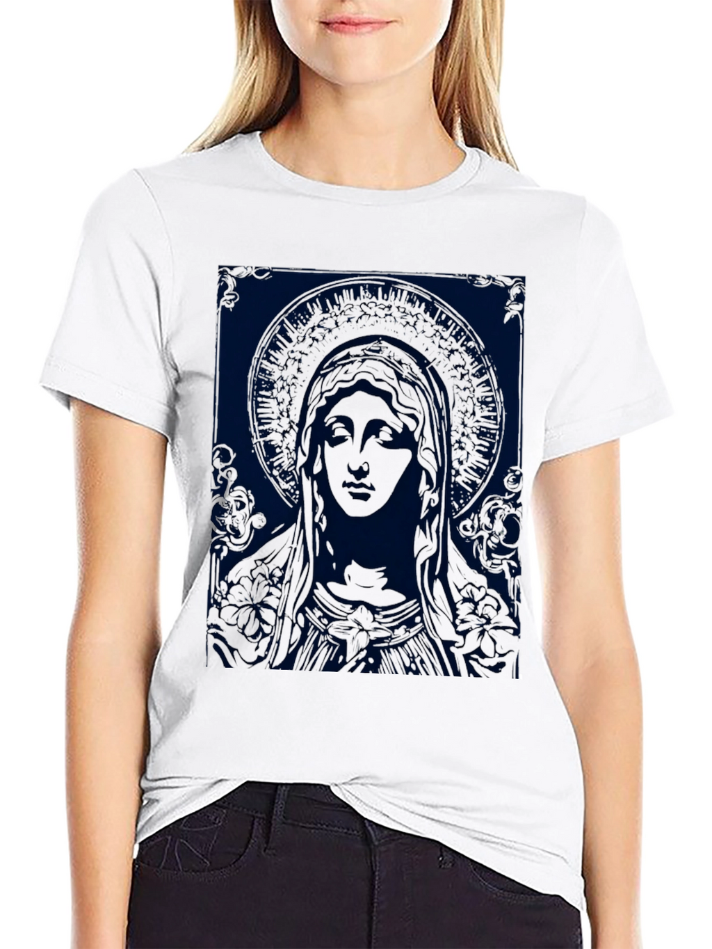 Religious Graphic Tee - Virgin Mary T-Shirt