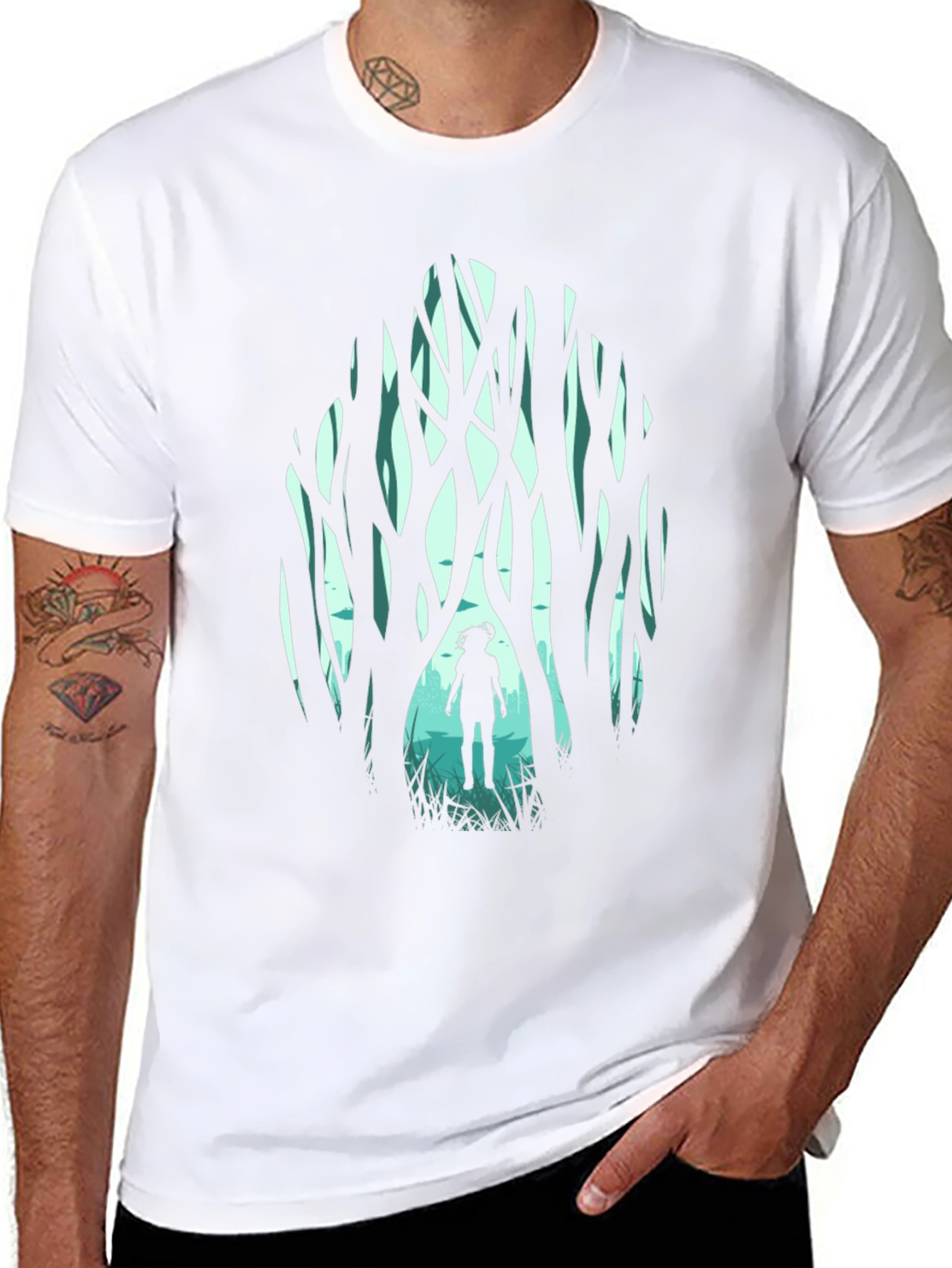 Forest Silhouette Graphic T-Shirt