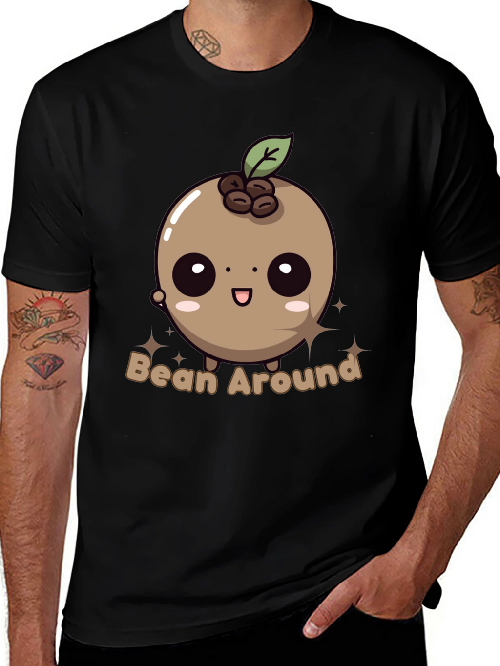 Bean Around T-Shirt - Kawaii Coffee Bean Design