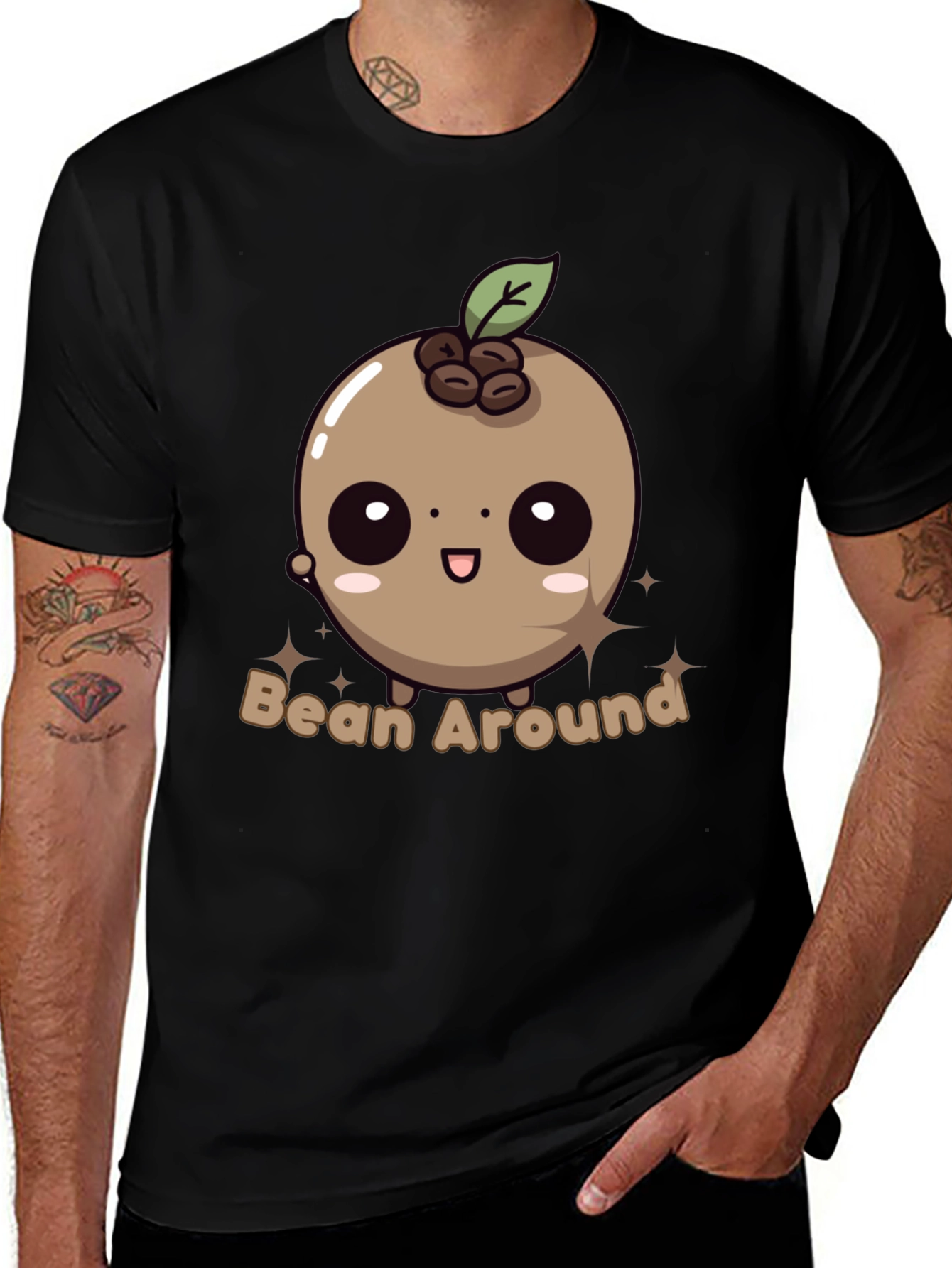 Bean Around T-Shirt - Kawaii Coffee Bean Design