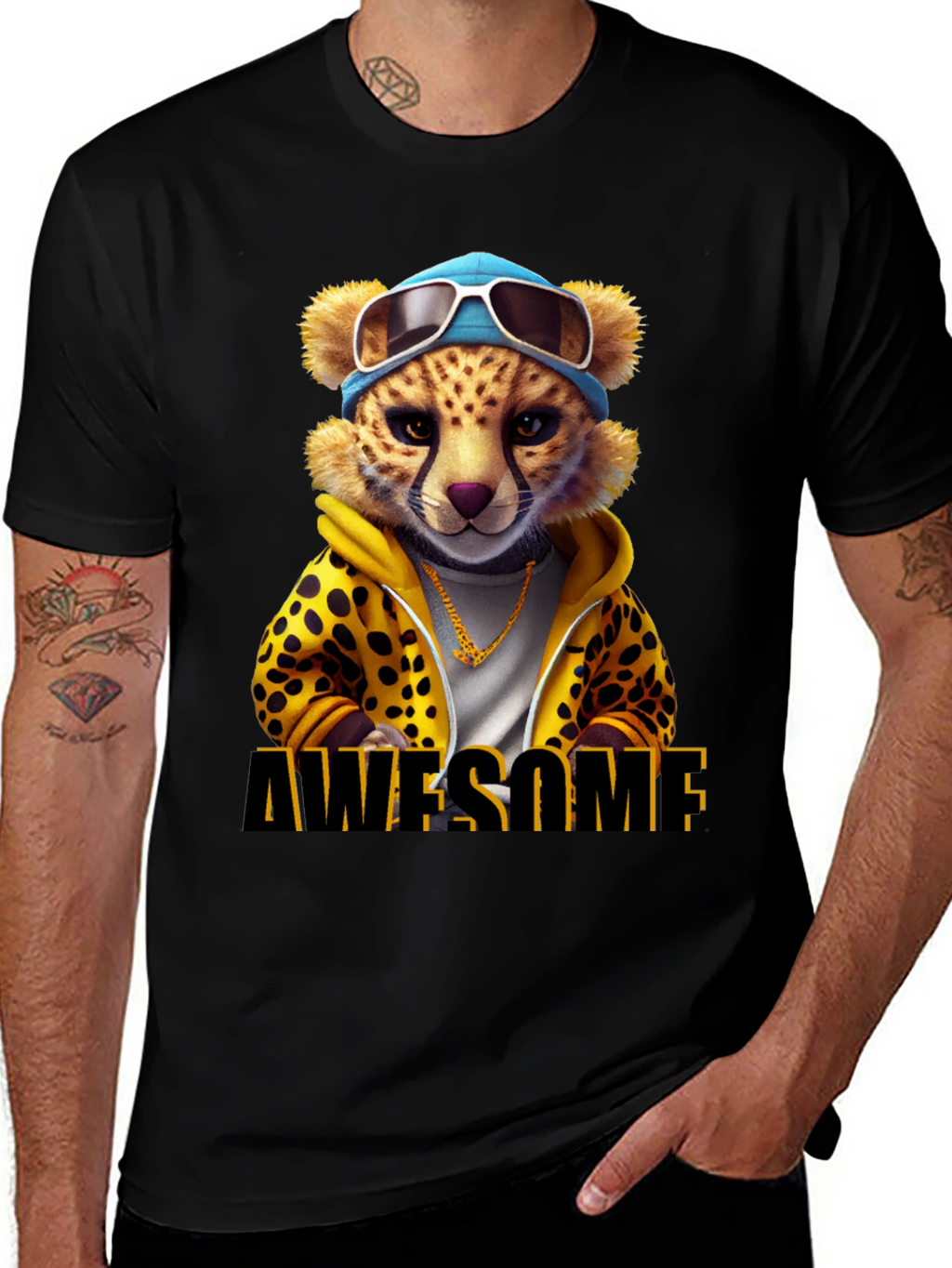 Awesome Cheetah Graphic T-Shirt
