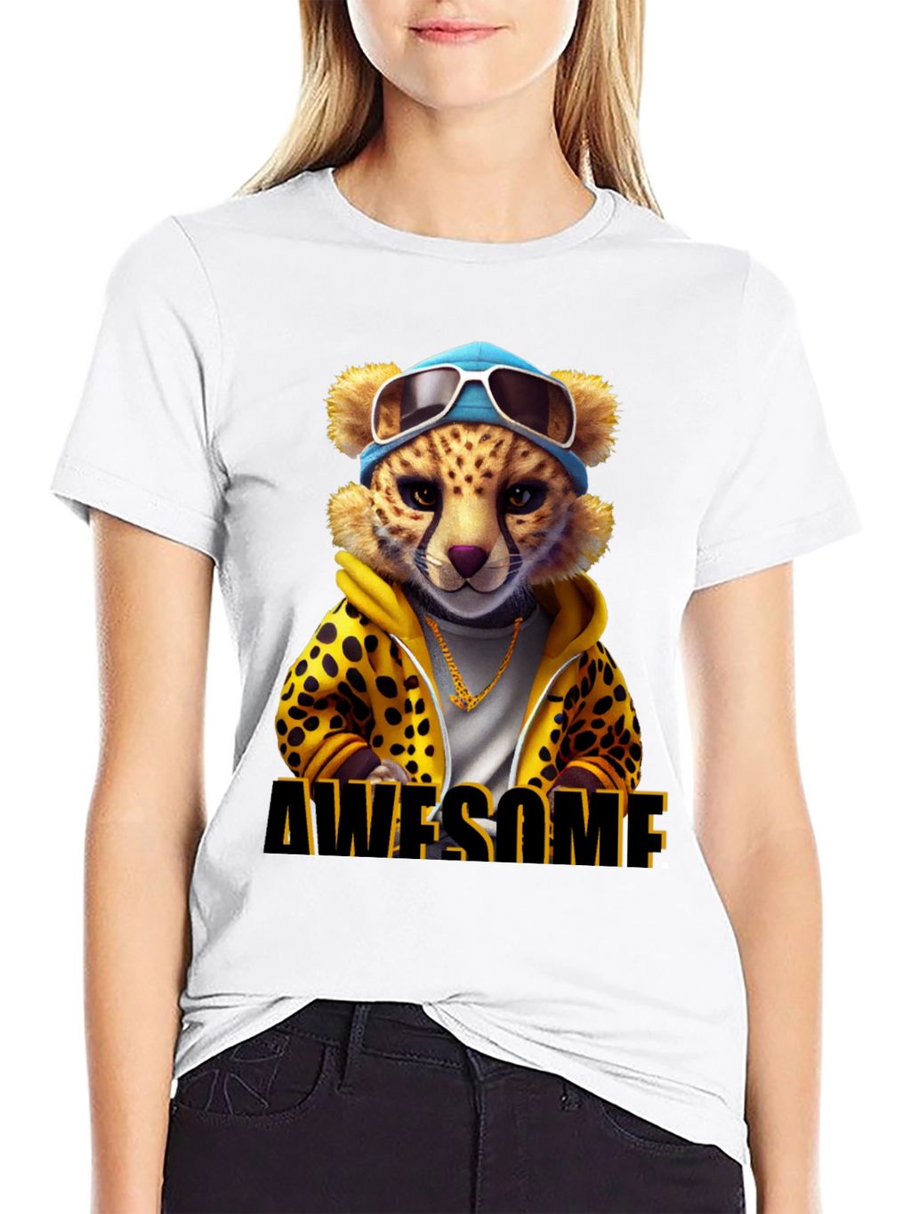 Awesome Cheetah Graphic T-Shirt