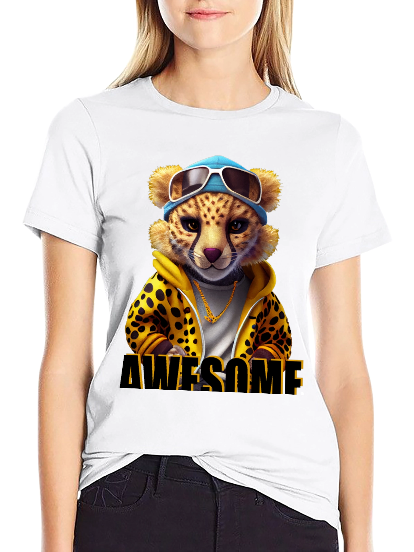 Awesome Cheetah Graphic T-Shirt