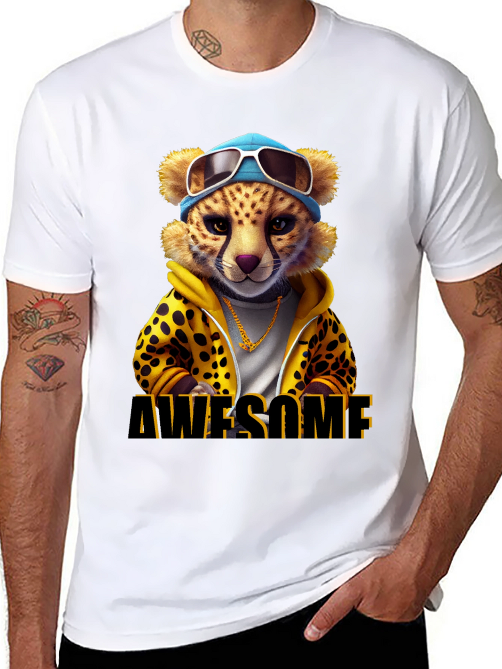Awesome Cheetah Graphic T-Shirt