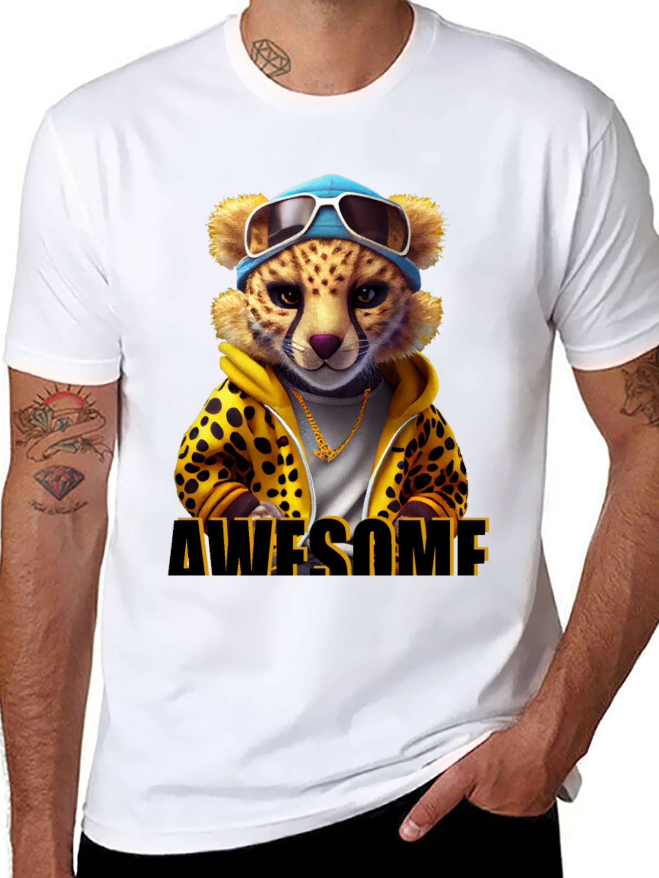 Awesome Cheetah Graphic T-Shirt