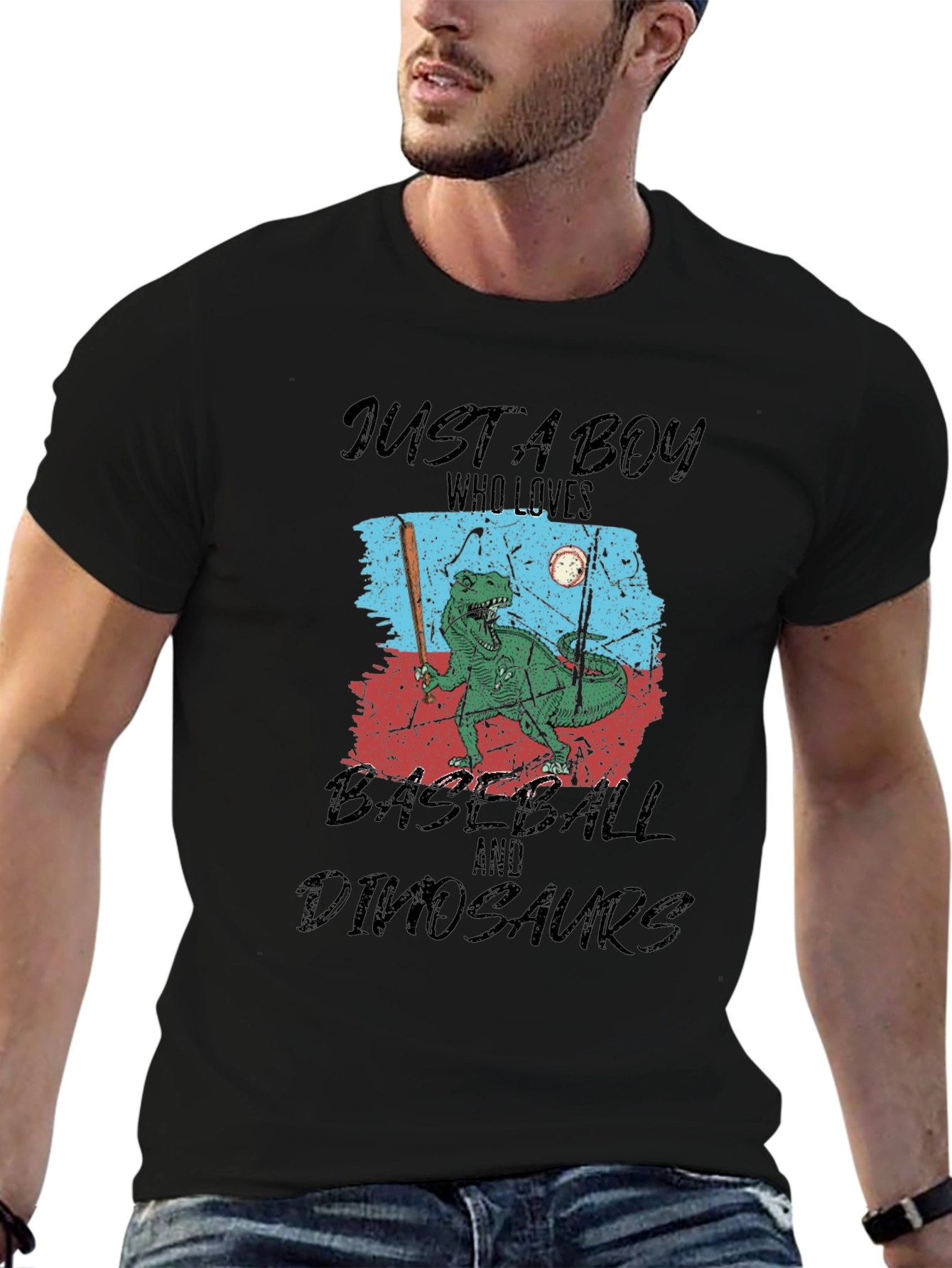 Just A Boy Who Loves Baseball and Dinosaurs T-Shirt
