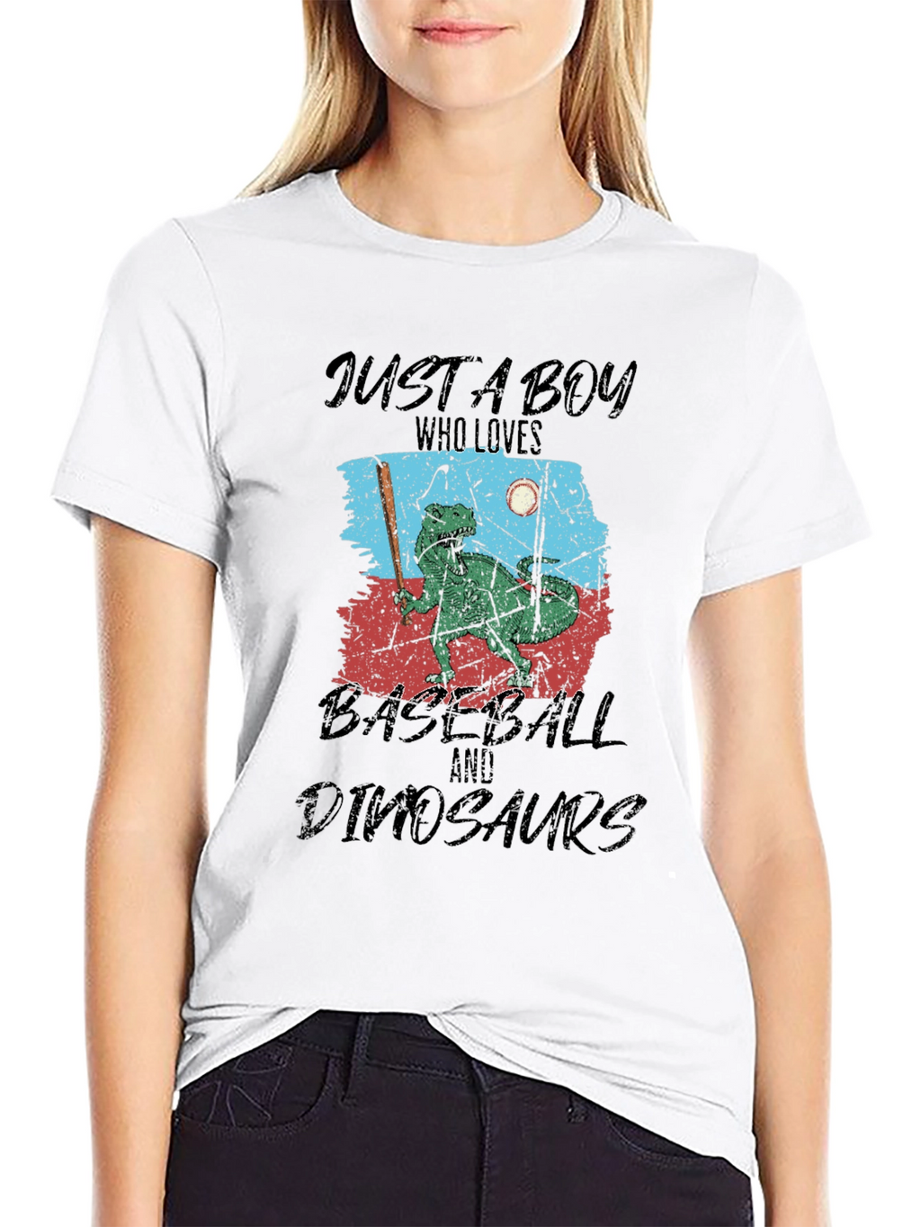 Just A Boy Who Loves Baseball and Dinosaurs T-Shirt