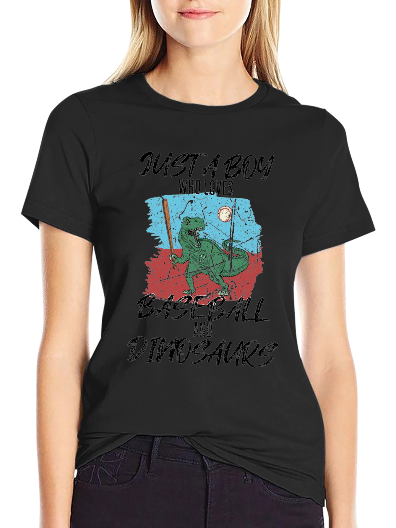 Just A Boy Who Loves Baseball and Dinosaurs T-Shirt