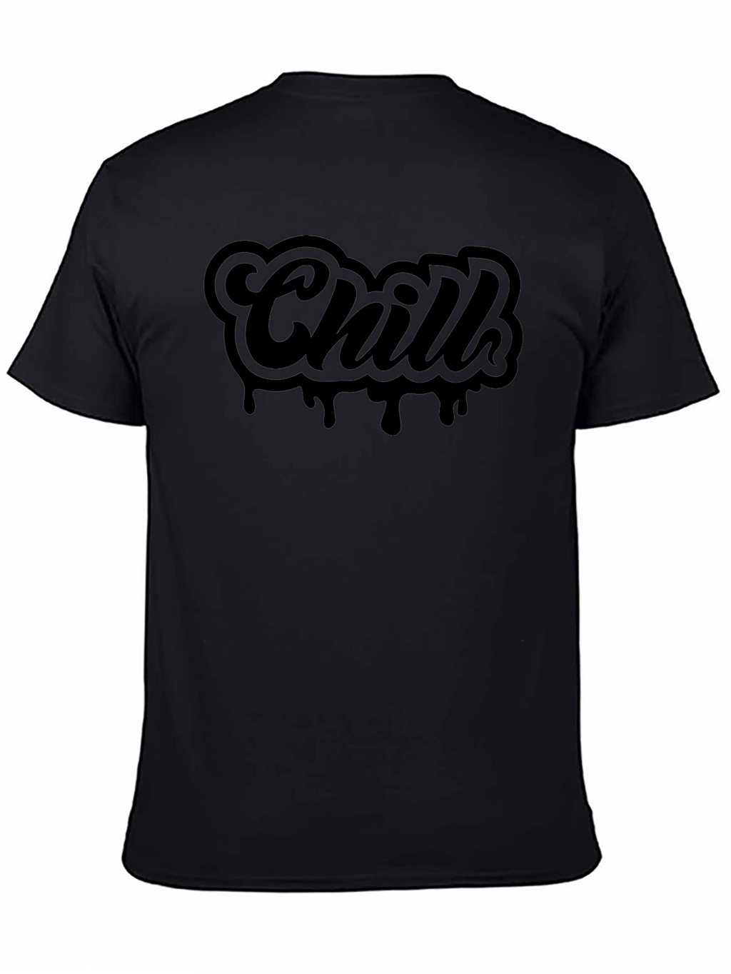 Chill Black Graphic T-Shirt - Casual Style