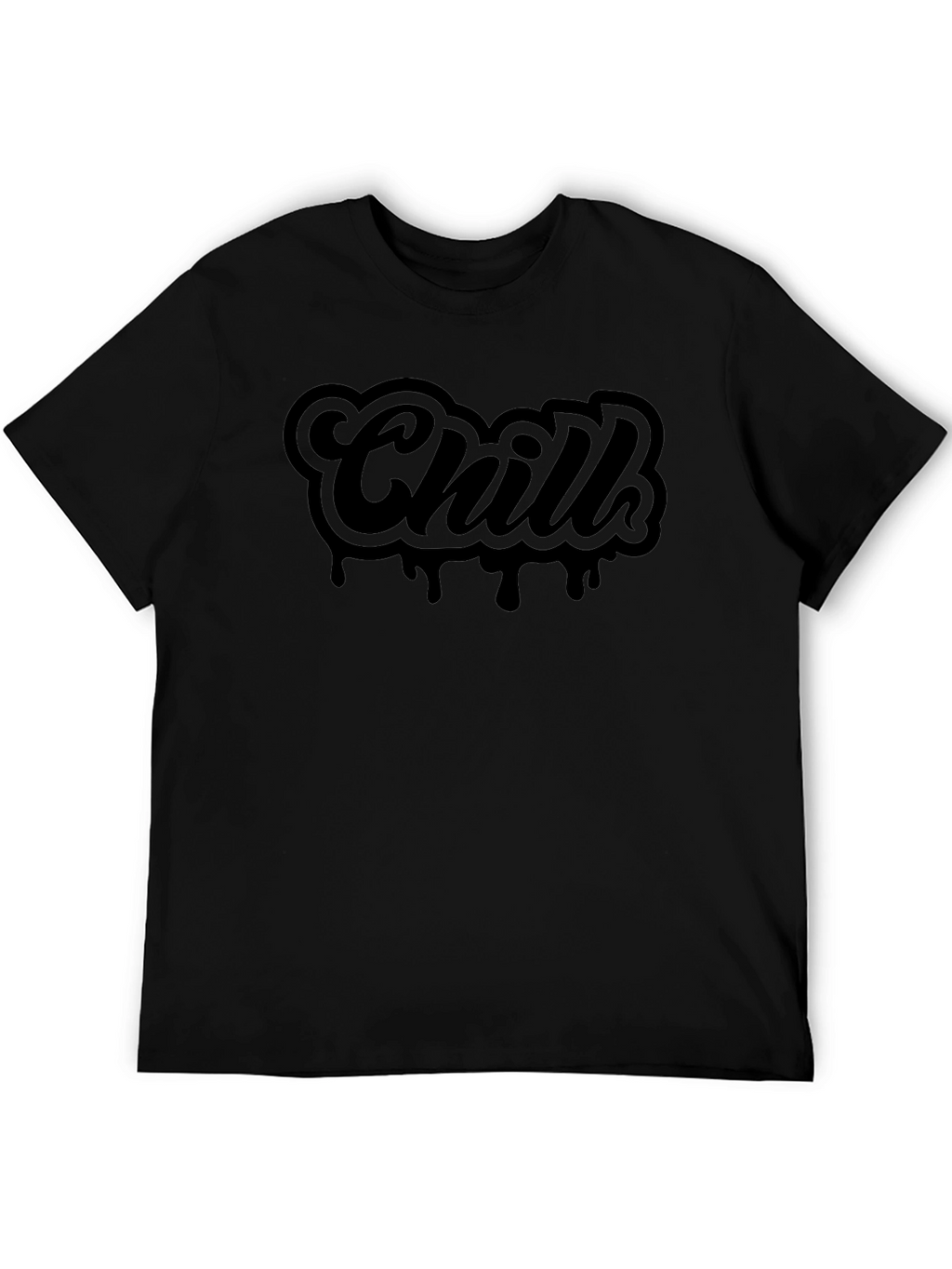 Chill Black Graphic T-Shirt - Casual Style