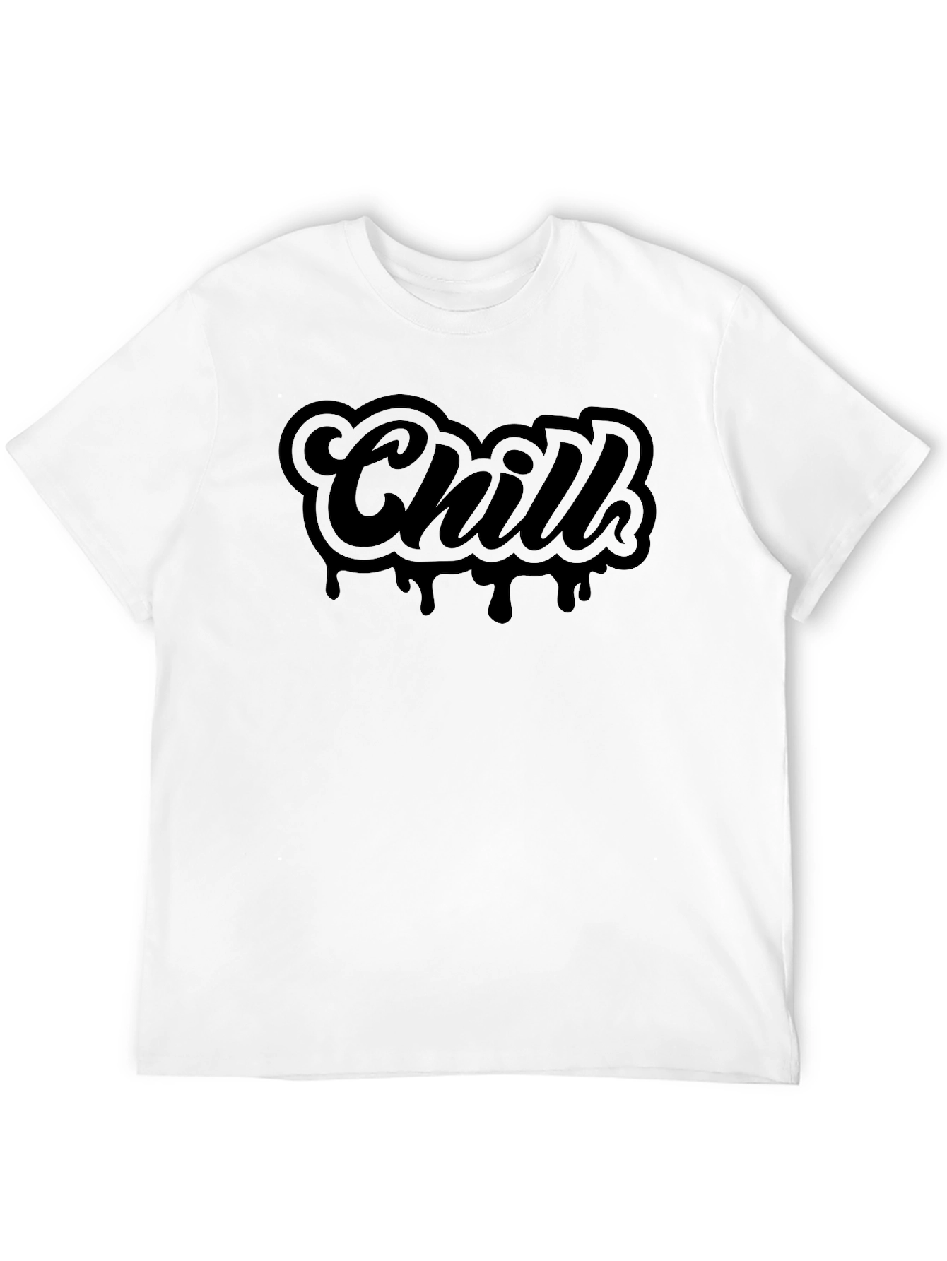 Chill Black Graphic T-Shirt - Casual Style