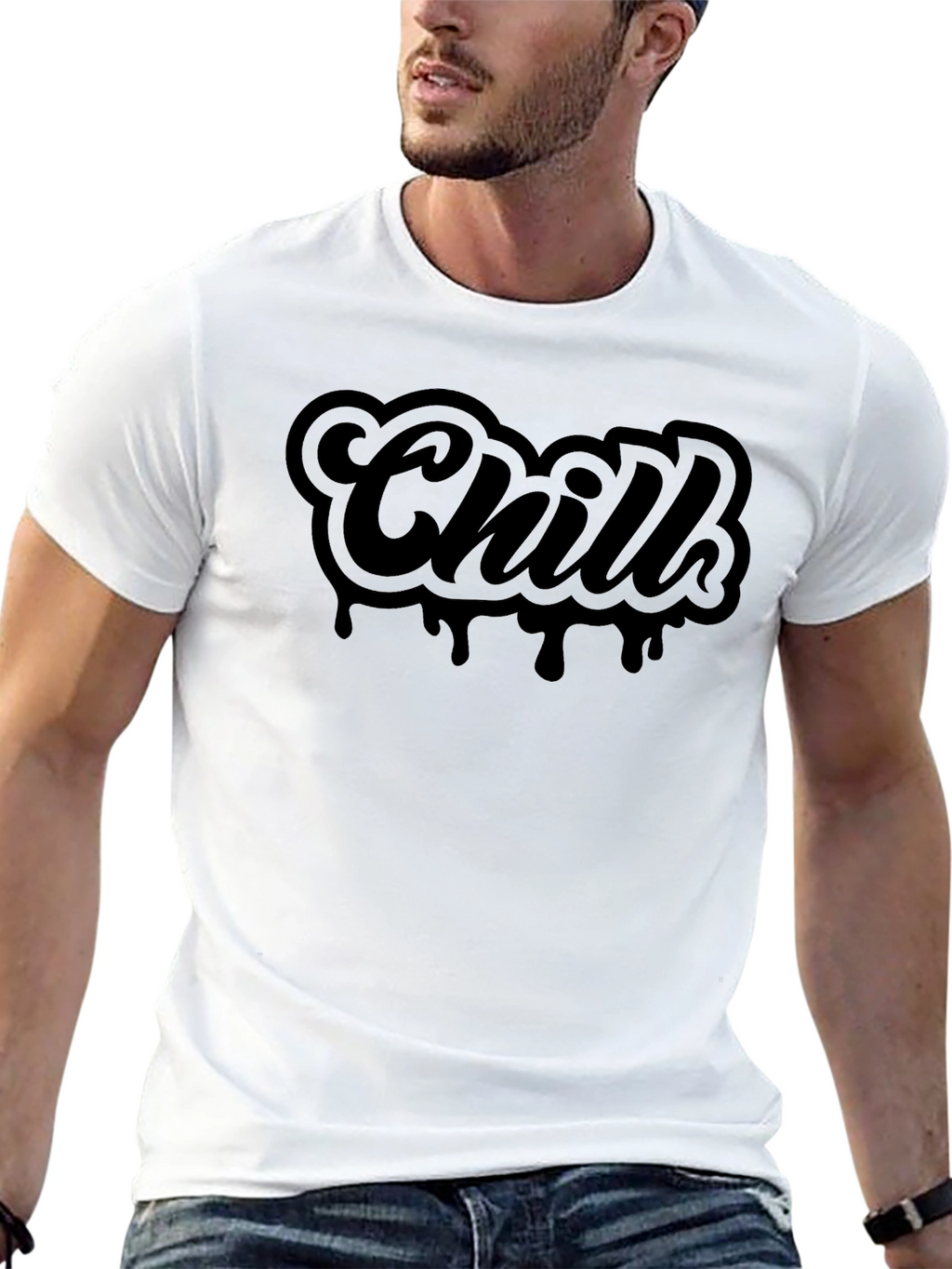 Chill Black Graphic T-Shirt - Casual Style