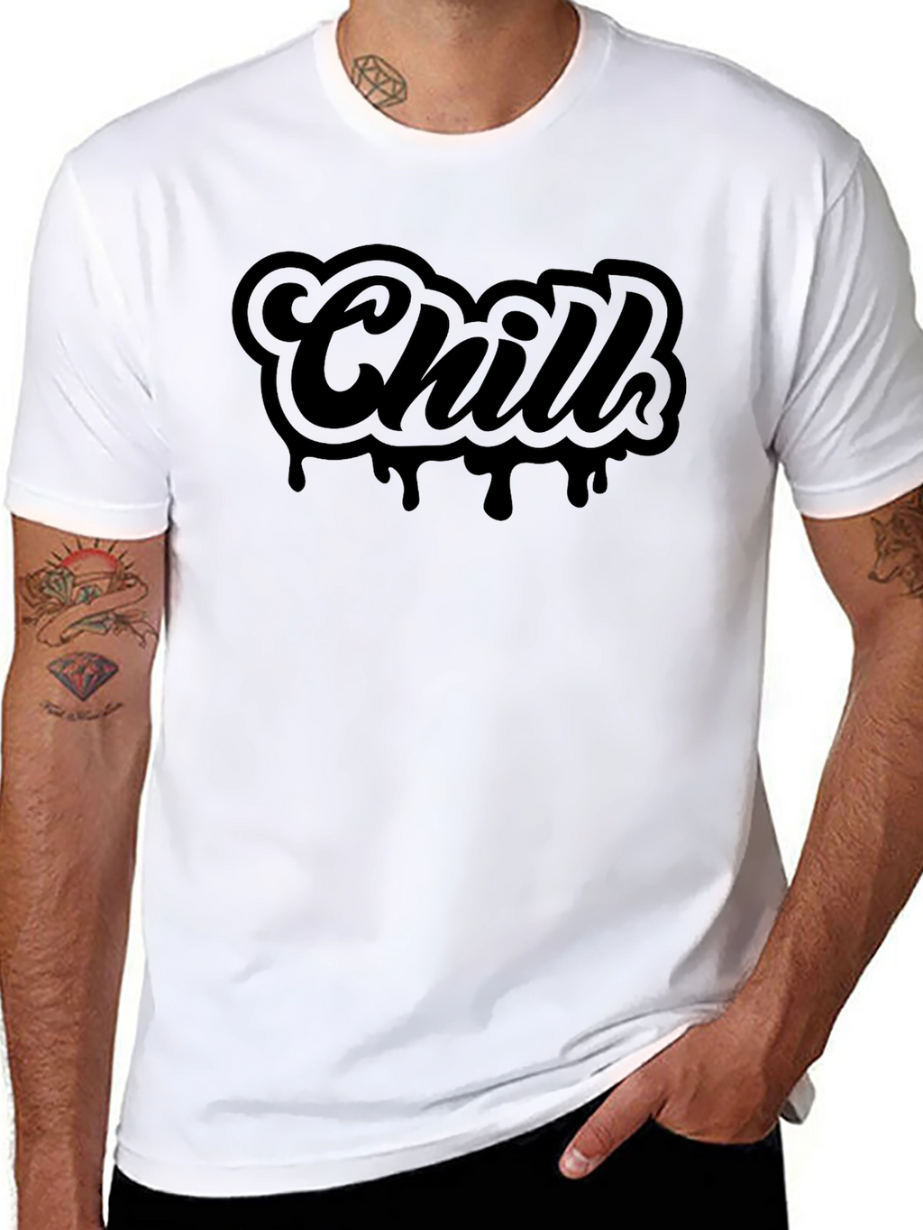 Chill Black Graphic T-Shirt - Casual Style