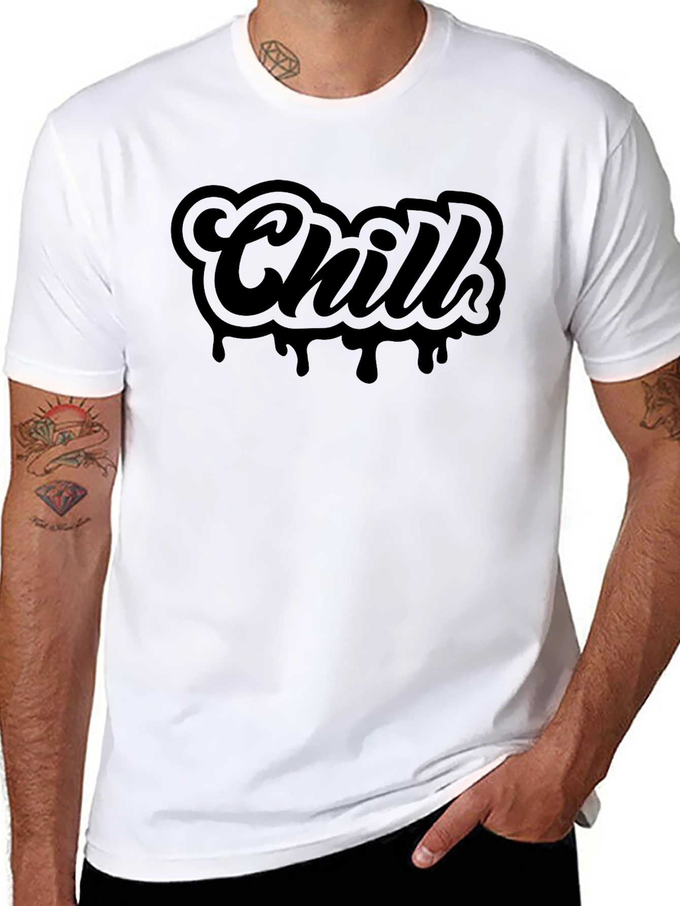 Chill Black Graphic T-Shirt - Casual Style