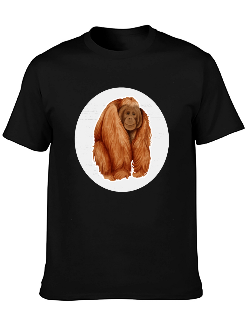 Orangutan Graphic Tee - Black Cotton T-Shirt